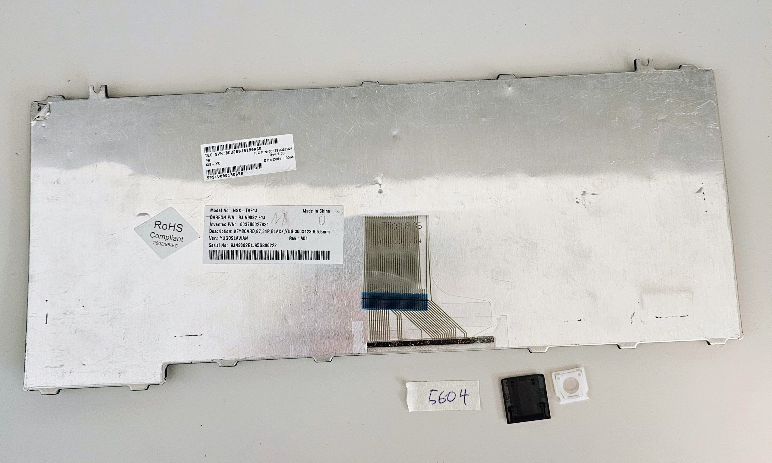 Toshiba Satellite A300-201 Tastatur-Tastenersatz 9J.N9082.J0G ohne Hintergrundbeleuchtung – Bild 2