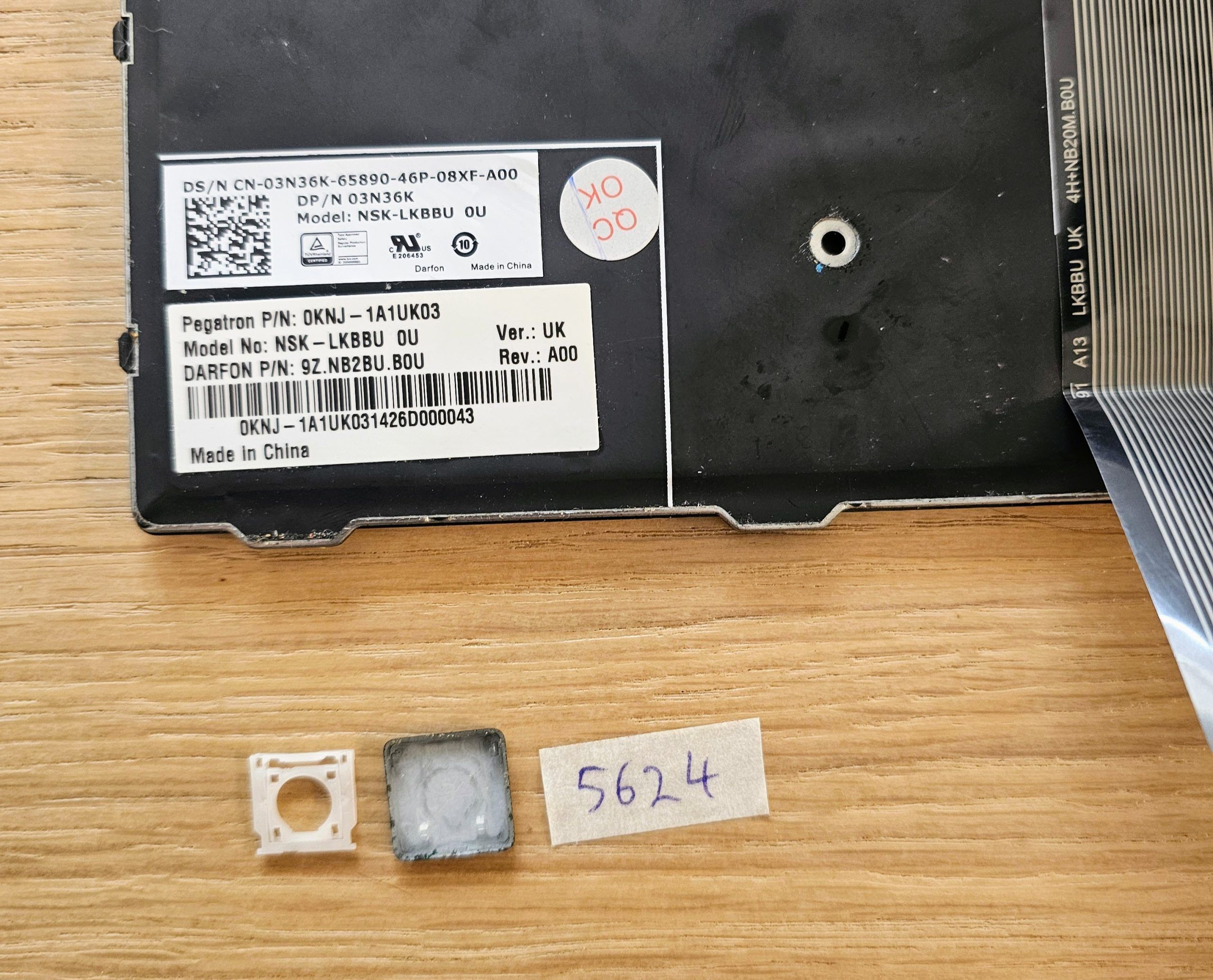 Dell Latitude 5414 – Ersatztasten für die hintergrundbeleuchtete Tastatur – Original (03N36K) – Bild 2