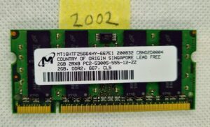 2 GB DDR2-800 SODIMM Micron MT16HTF25664HY Äquivalenter Laptop-Speicher RAM