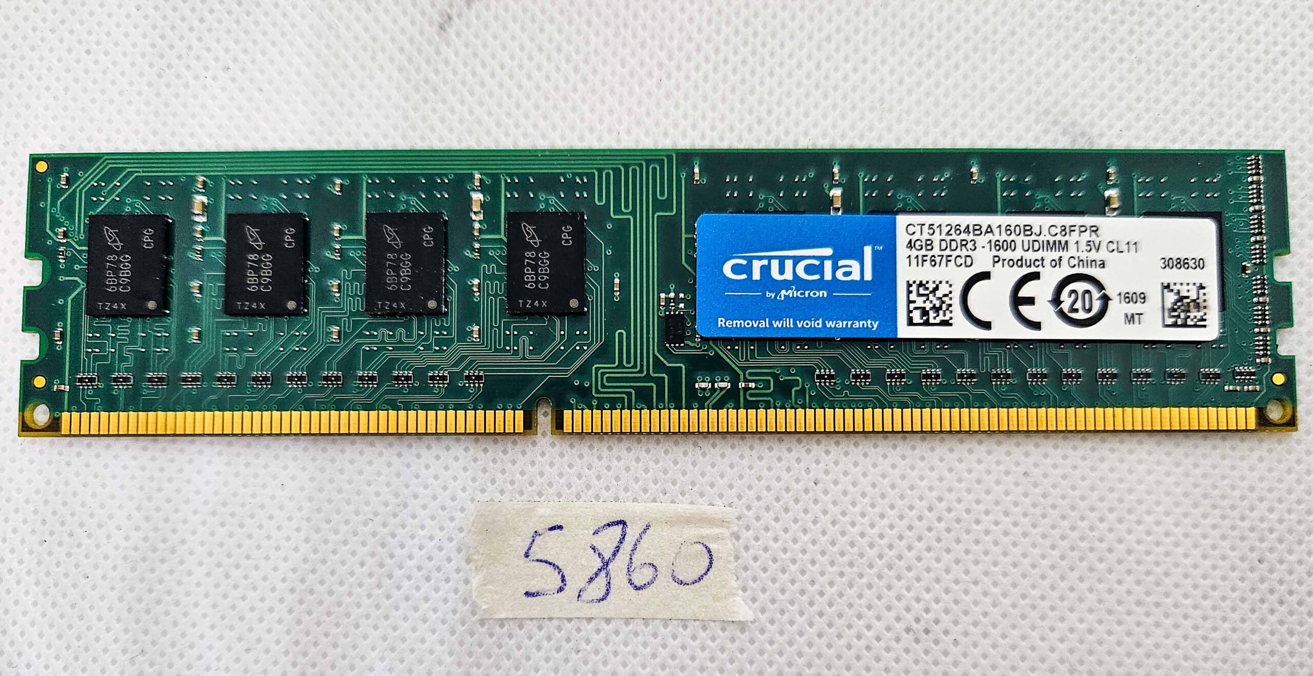 4 GB DDR3-1600 UDIMM 1,5 V CL11 RAM – Desktop-Speichermodul