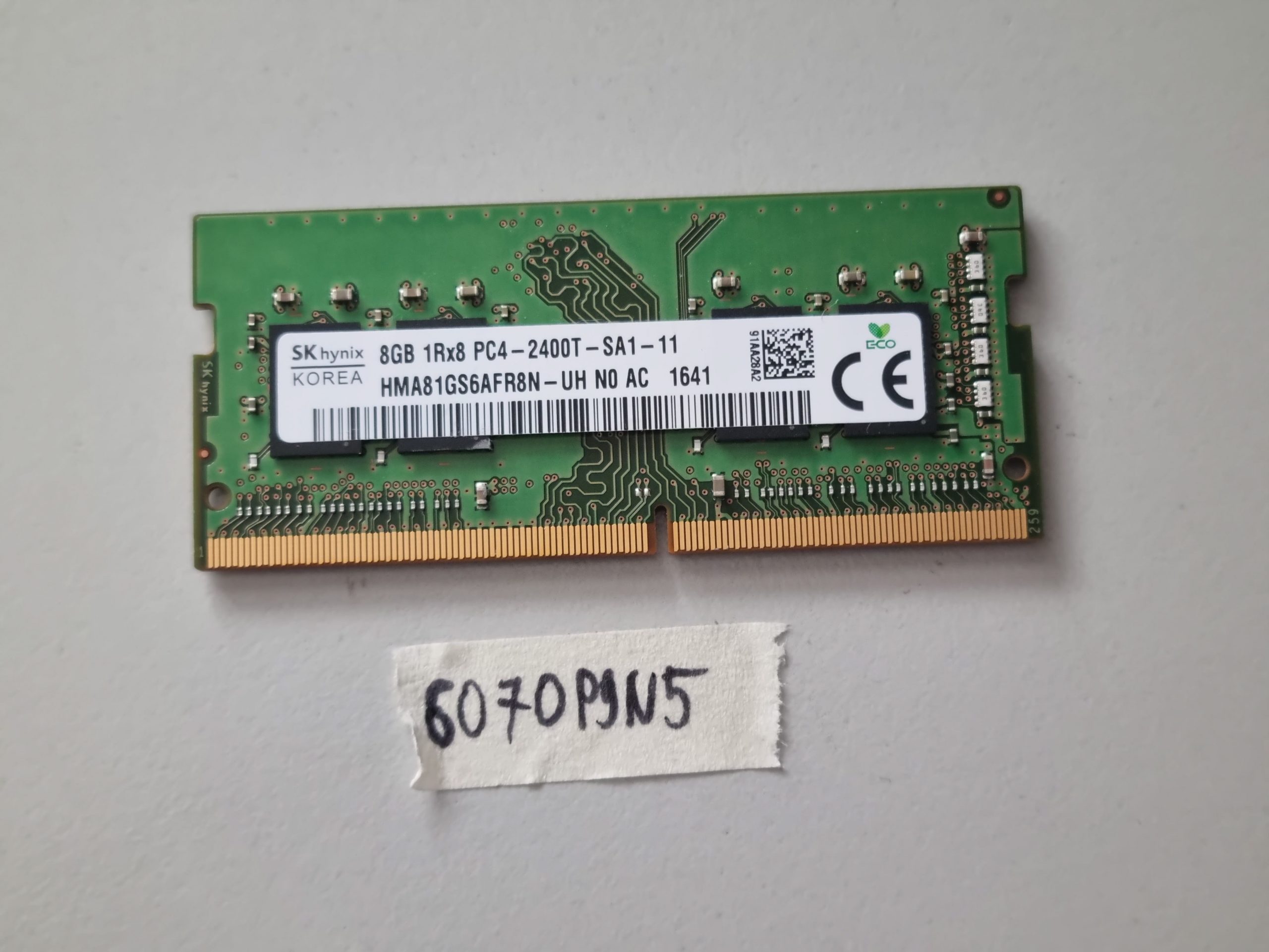 8 GB DDR4 Laptop-RAM 1Rx8 PC4-2400T HMA81GS6AFR8N – Hochwertiges Laptop-Teil