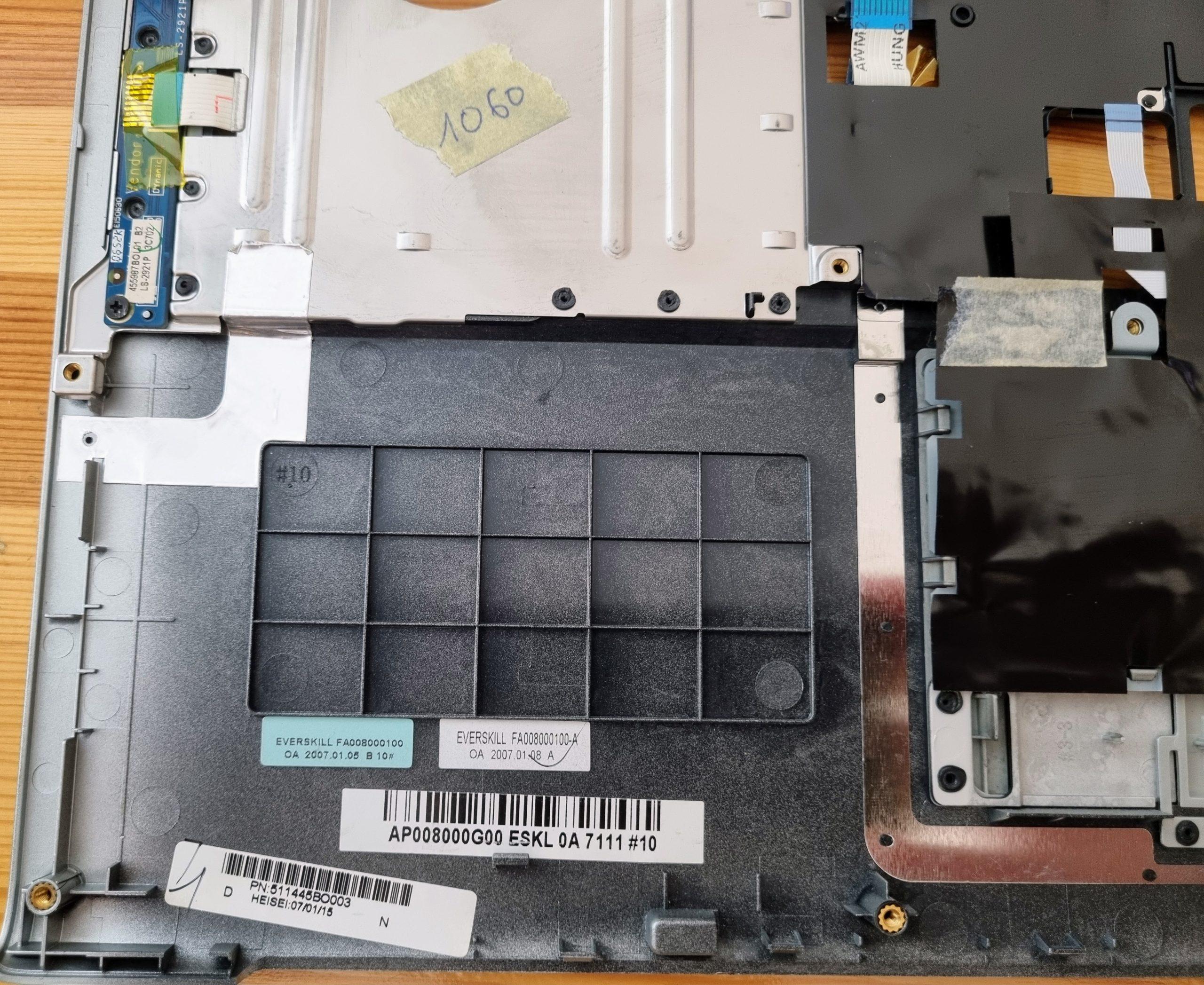 Handauflage + Touchpad Acer Aspire 5630 5650 15,4" Original Silber Schwarz AP008000G00 – Bild 3