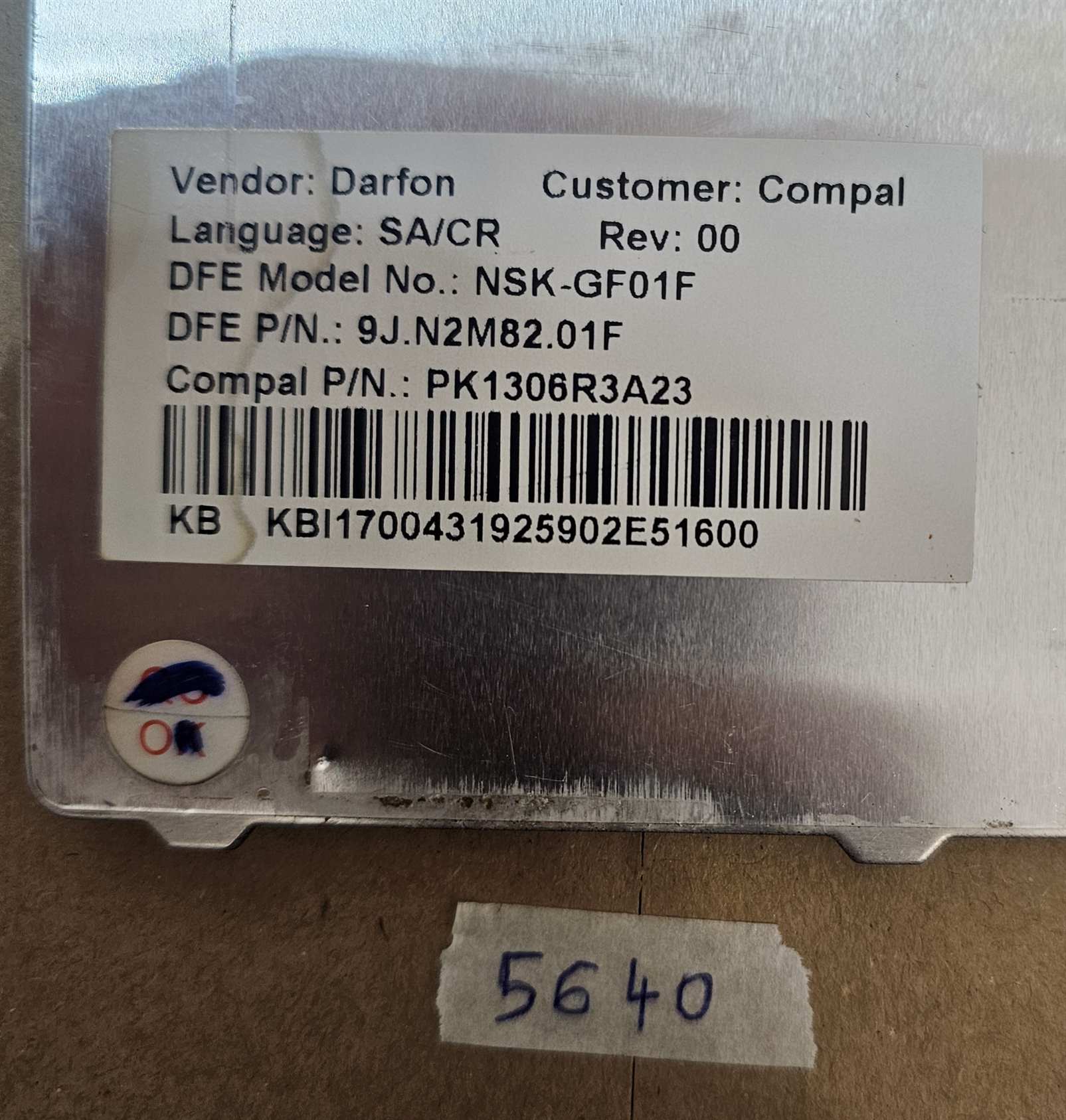 Acer Aspire-Tastatur 9J.N2M82.01F / NSK-GF01F – Original-Laptop-Ersatzteil – Bild 2