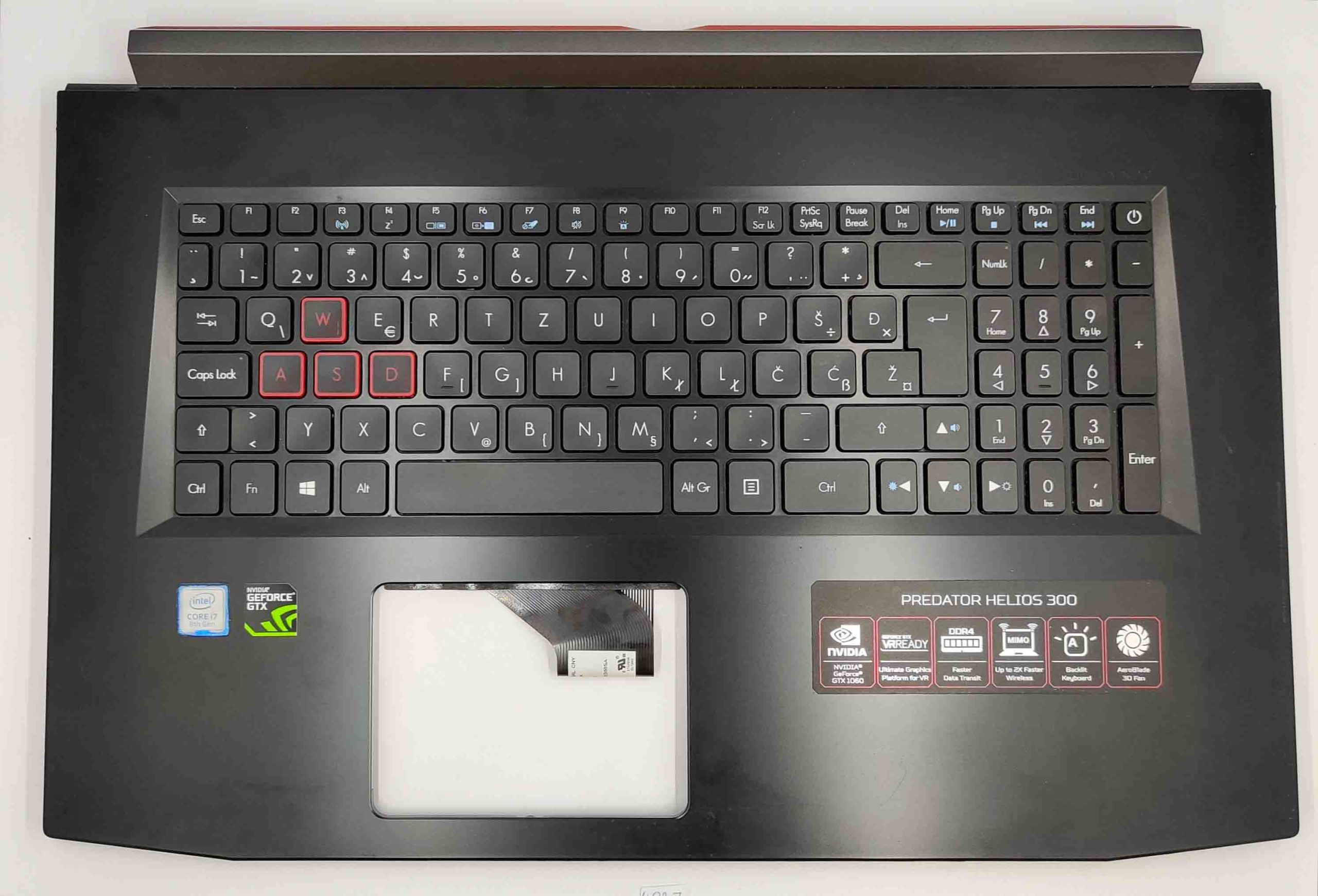 Acer Predator Helios 300 Handauflage-Tastatur QWERTZ Slowenisches Layout