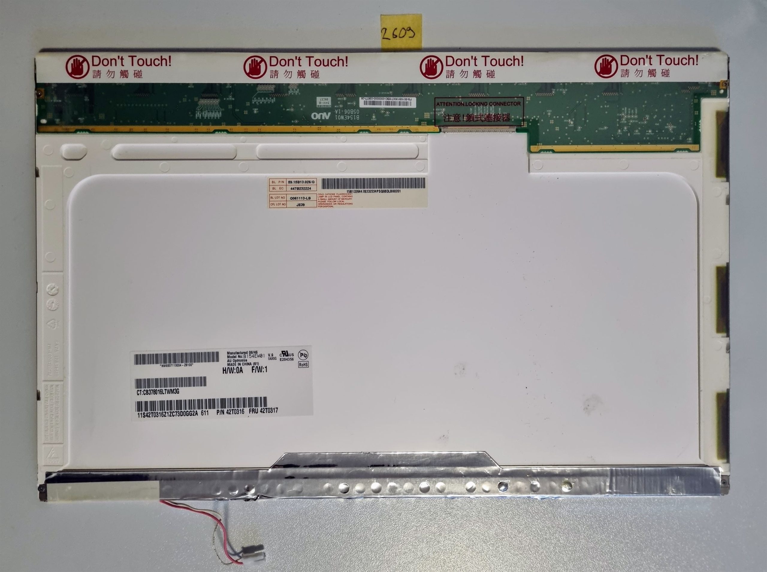 AU Optronics 15,4 Zoll WXGA glänzender LCD-Bildschirm 1280 x 800 B154EW01 V.9 30-poliger Laptop