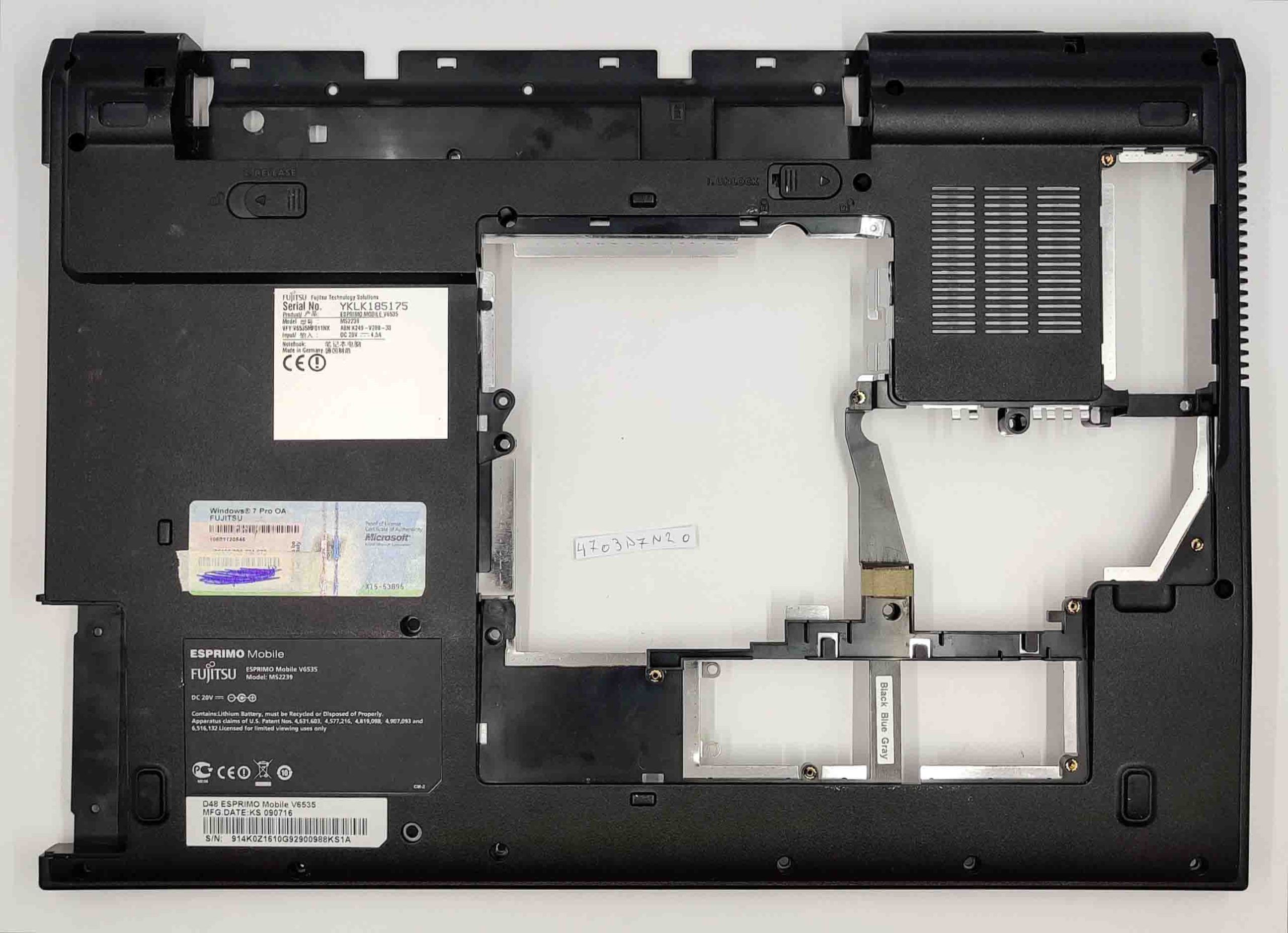 Untere Basisabdeckung für Fujitsu Siemens V6535 – OEM, langlebig, Teil 60.4J004.022