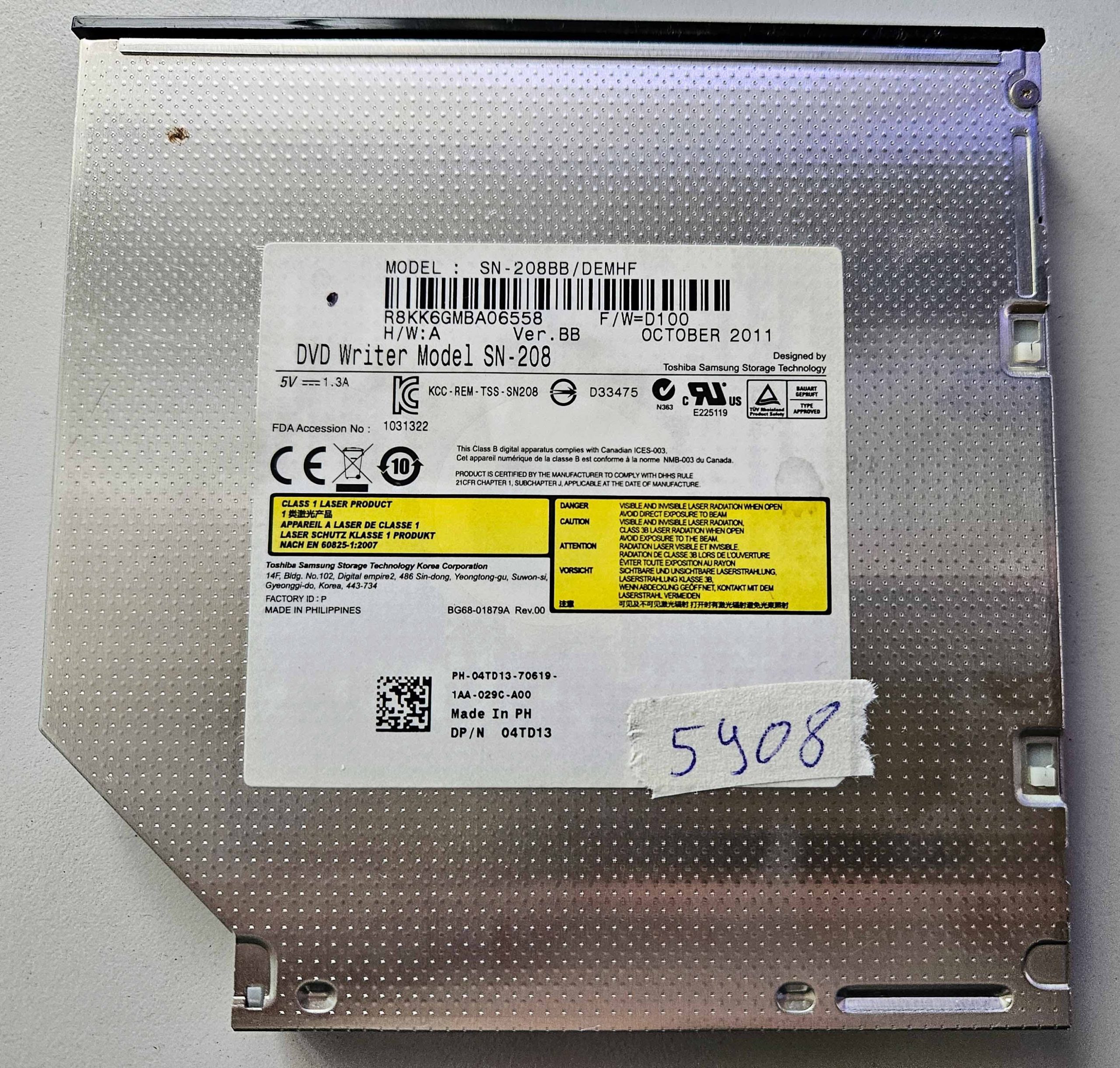 Dell SN-208 DVD RW Laufwerk 04TD13 8X SATA Writer Brenner Laptop Teil getestet