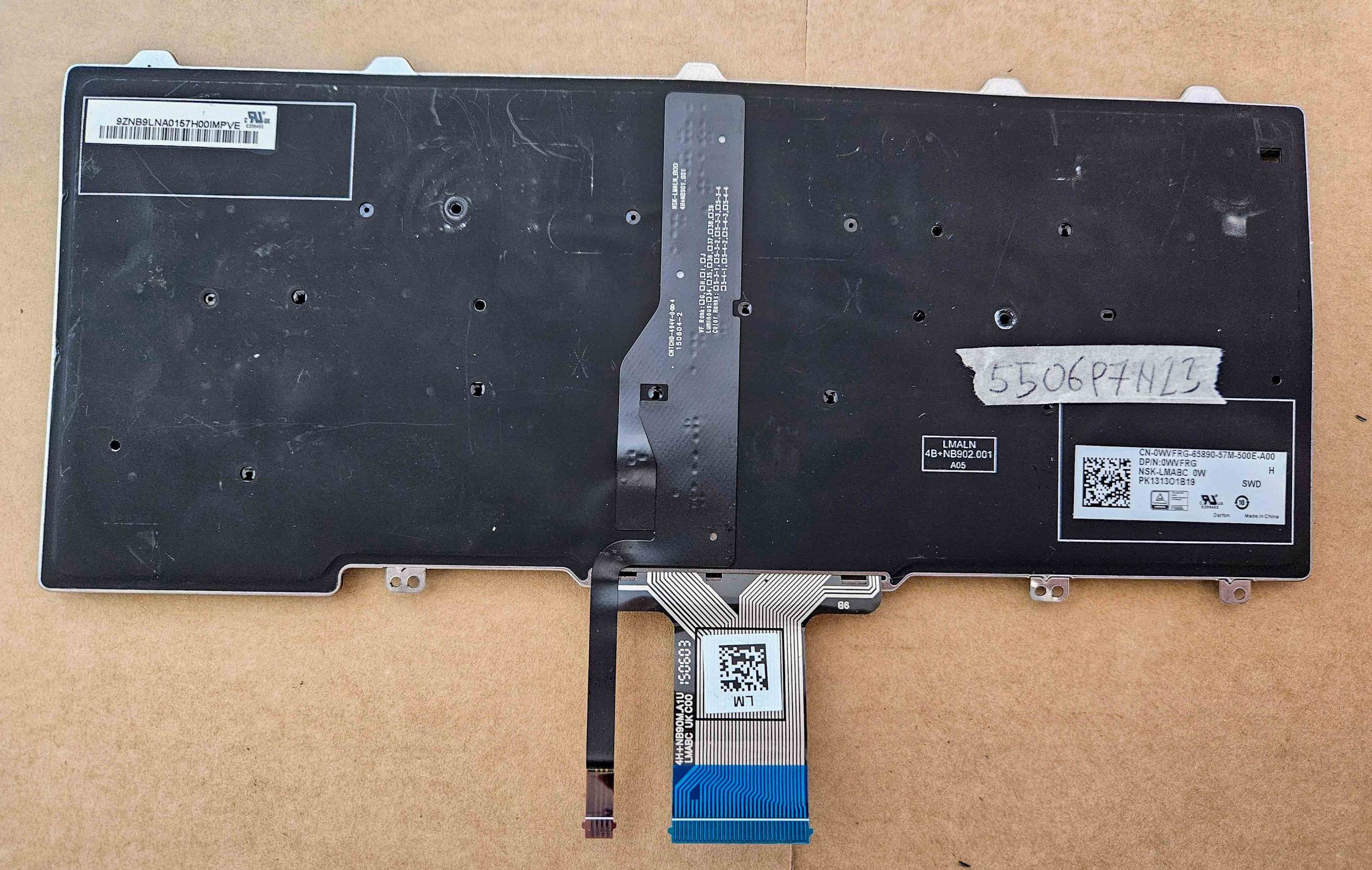 Verwendete Original-Tastatur für Dell Latitude E7250, Dell P/N 0wvfrg, Ersatz – Bild 2