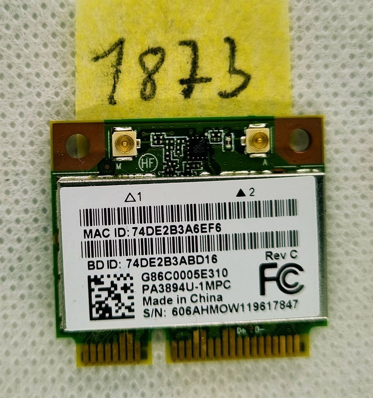 Original Atheros AR5B195 N150 802.11n Wireless BT 3.0 Mini PCIe-Karte PA3894U-1MPC