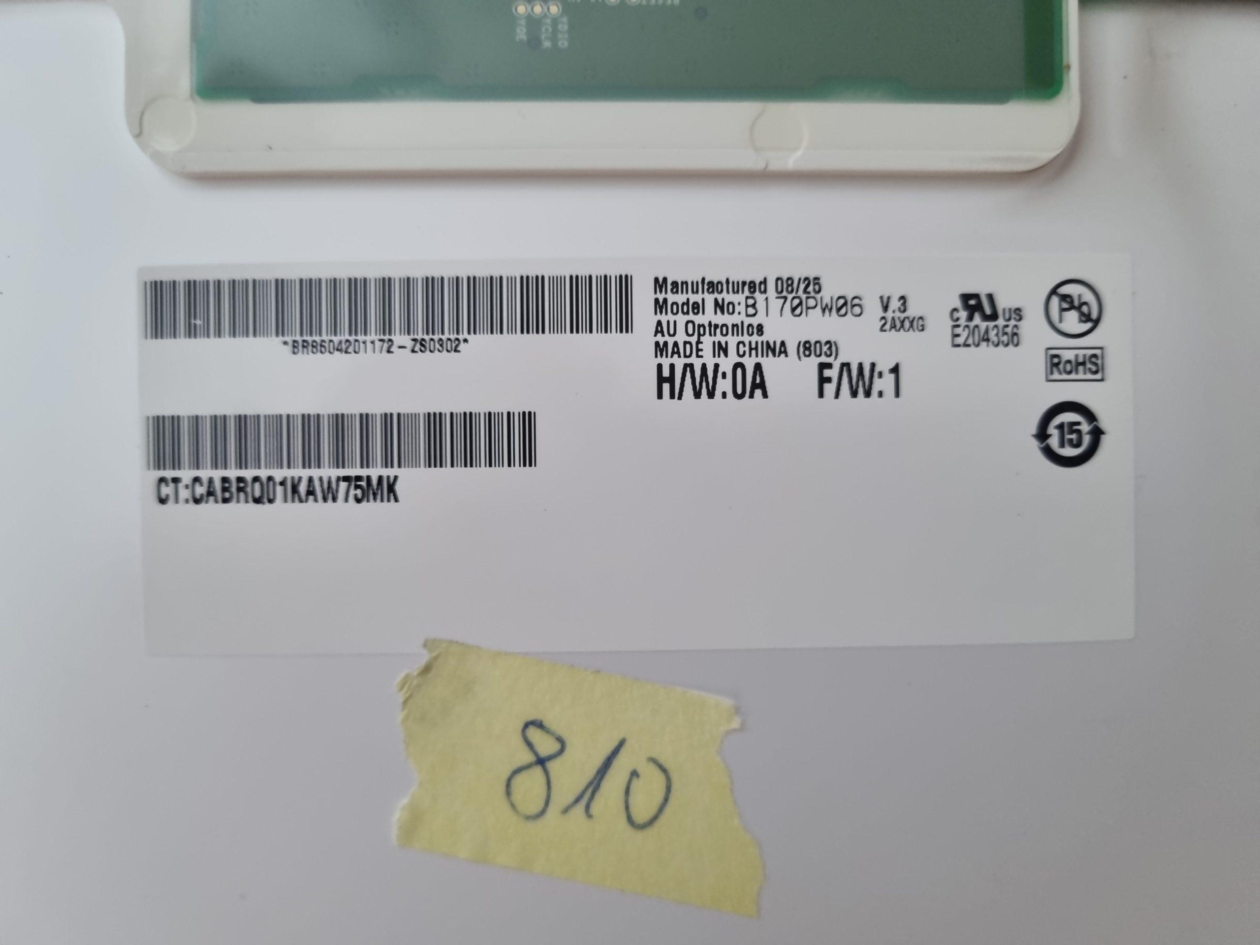 Original Dell Precision M6400 – 17 Zoll 30-Pin CCFL LCD-Panel – B170PW06 V.3 – Bild 3