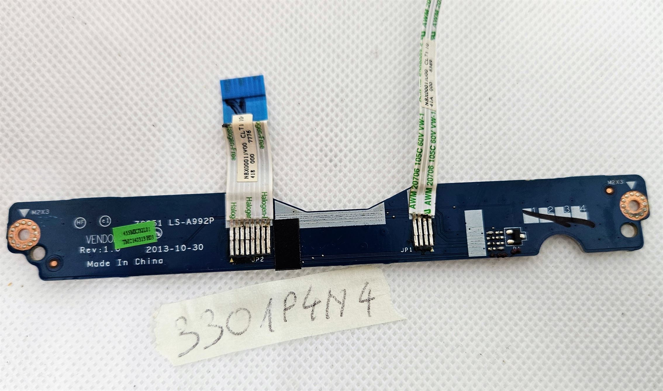 Original HP Pavilion 15-R017DX 15.6 Touchpad-Tastenplatine mit Kabeln LS-A992P Laptop-Teile