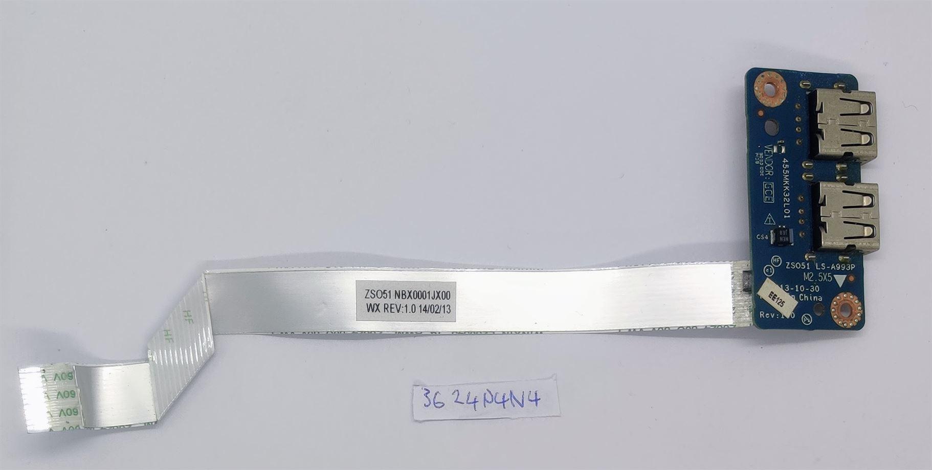 Original HP Pavilion 15-r210nt Notebook USB-Karte - ZS051 LS-A993P NBX0001JX00