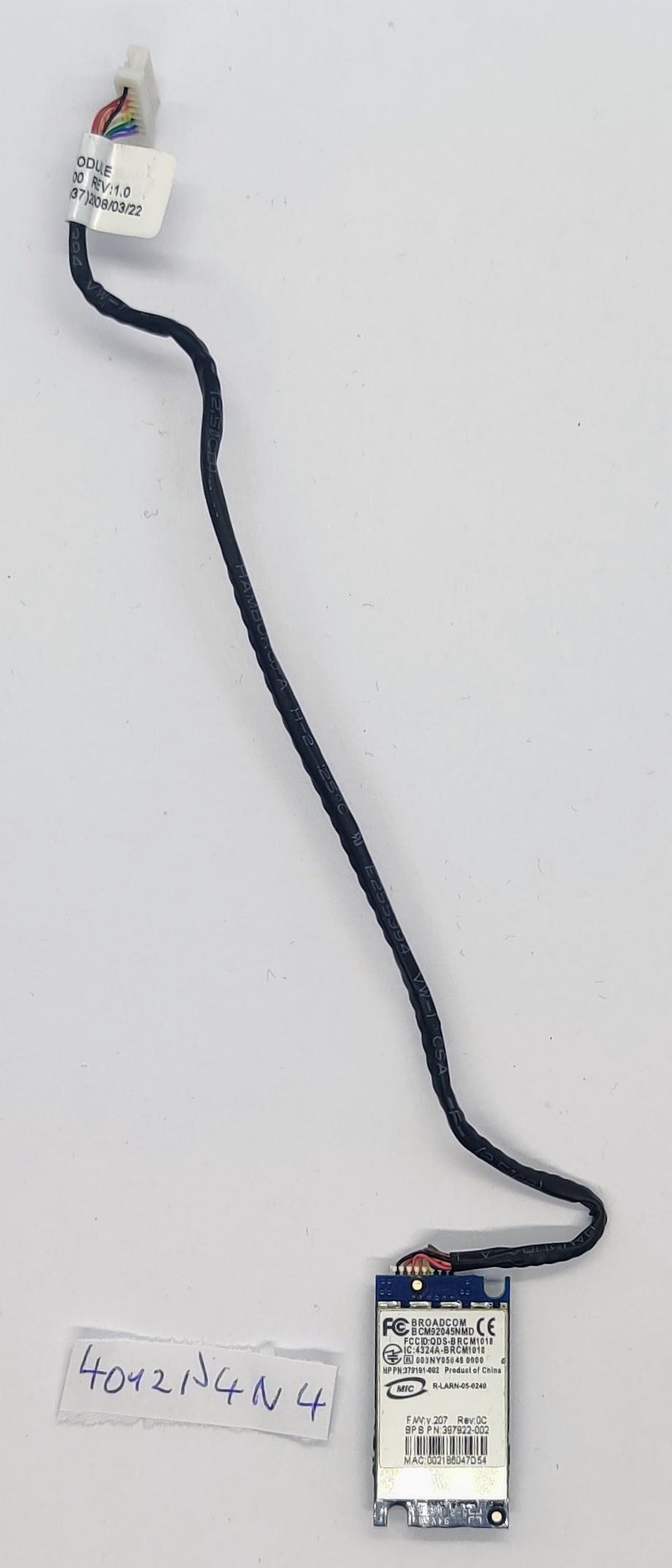 Original HP dv9000 BCM92045NMD 3988433-001 Bluetooth-Karte + Kabel