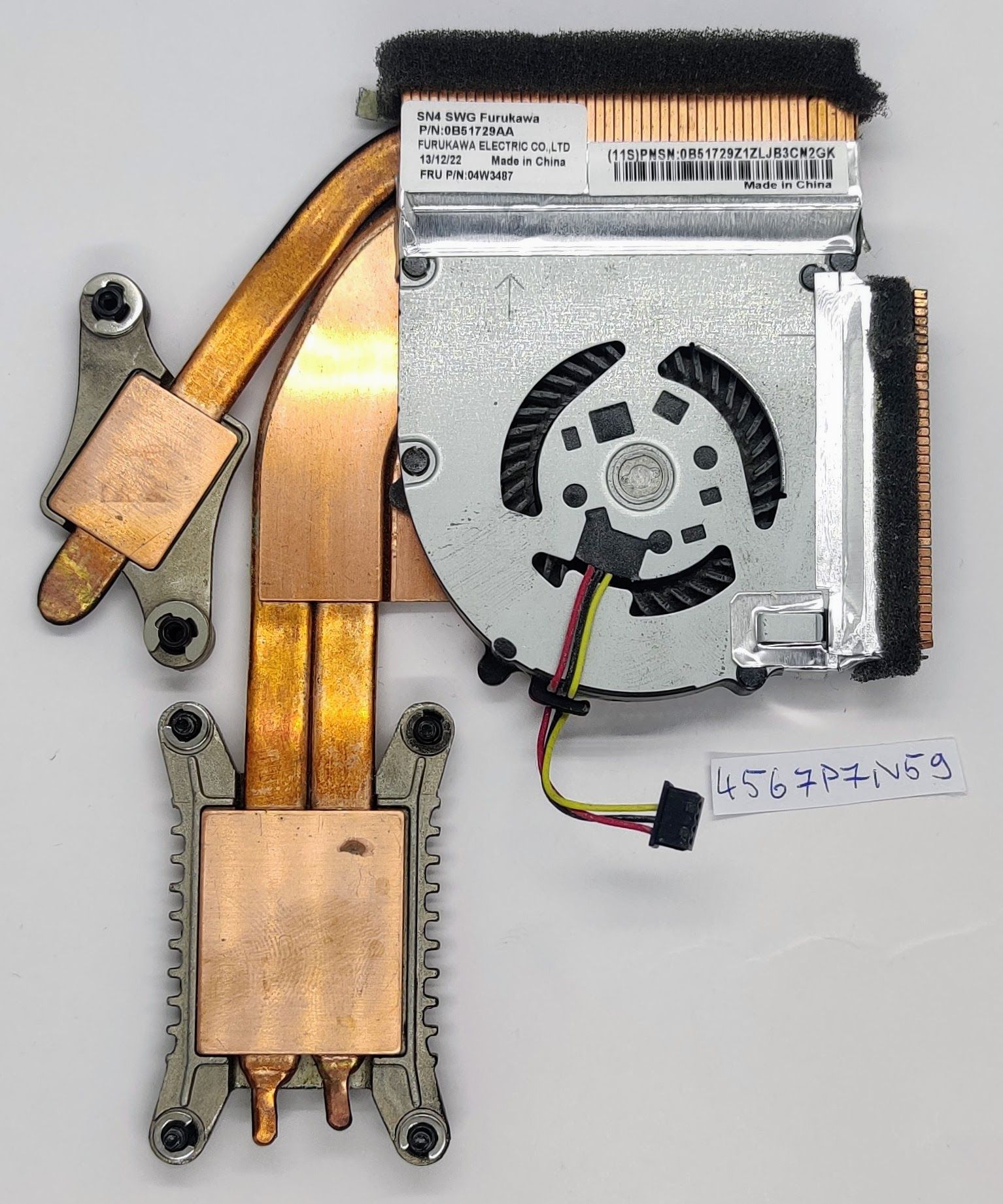 Original Lenovo ThinkPad T410s CPU-Lüfter mit Kühlkörper E233037 Laptop-Teile