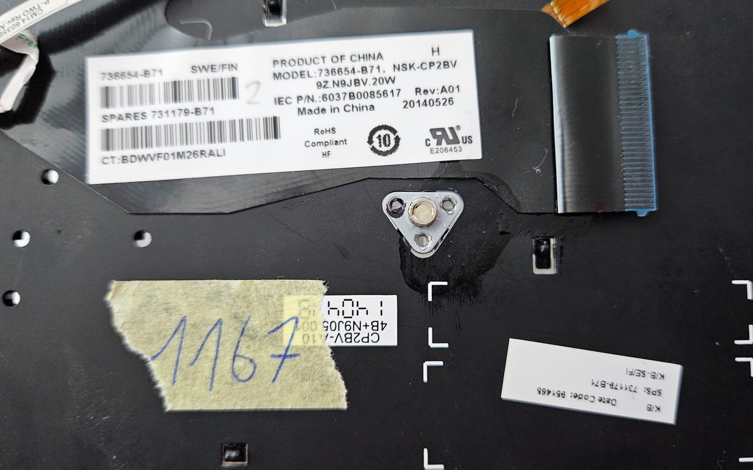 HP EliteBook 840 G1 Tastatur – Einzeltasten 731179-B71 (Hintergrundbeleuchtung) – Bild 3