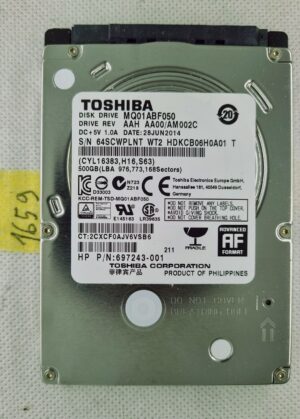 HP 778186-005 697243-001 500 GB SATA 2,5 Festplatte TOSHIBA MQ01ABF050