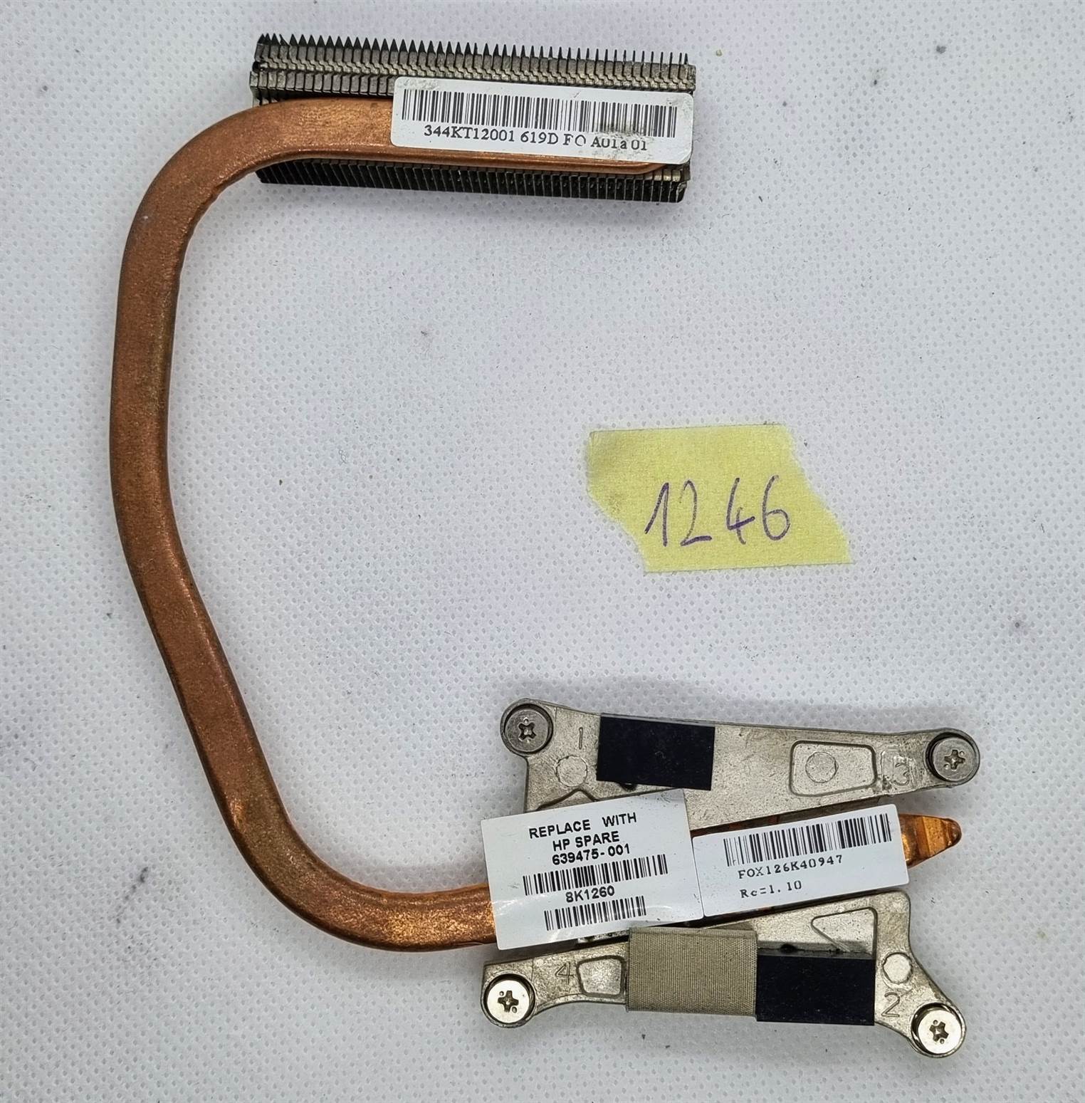 HP Elitebook 8730w CPU-Kühlkörper nur 639475-001