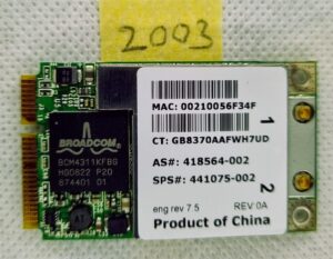 Tragbare WLAN-Karte HP PAVILLION dv6500 441075-002 – Originalersatz für nahtlose drahtlose Konnektivität!