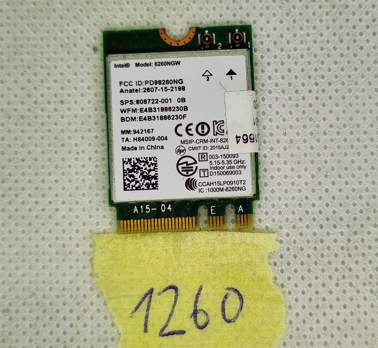 INTEL 8260NGW Drahtlose Modul WIFI Karte 806722-001 H70224-001