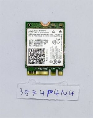 Intel Wireless-AC 3165 3165NGW Dualband 802.11AC NGFF M.2 806723-001 Bluetooth-WLAN-Karte