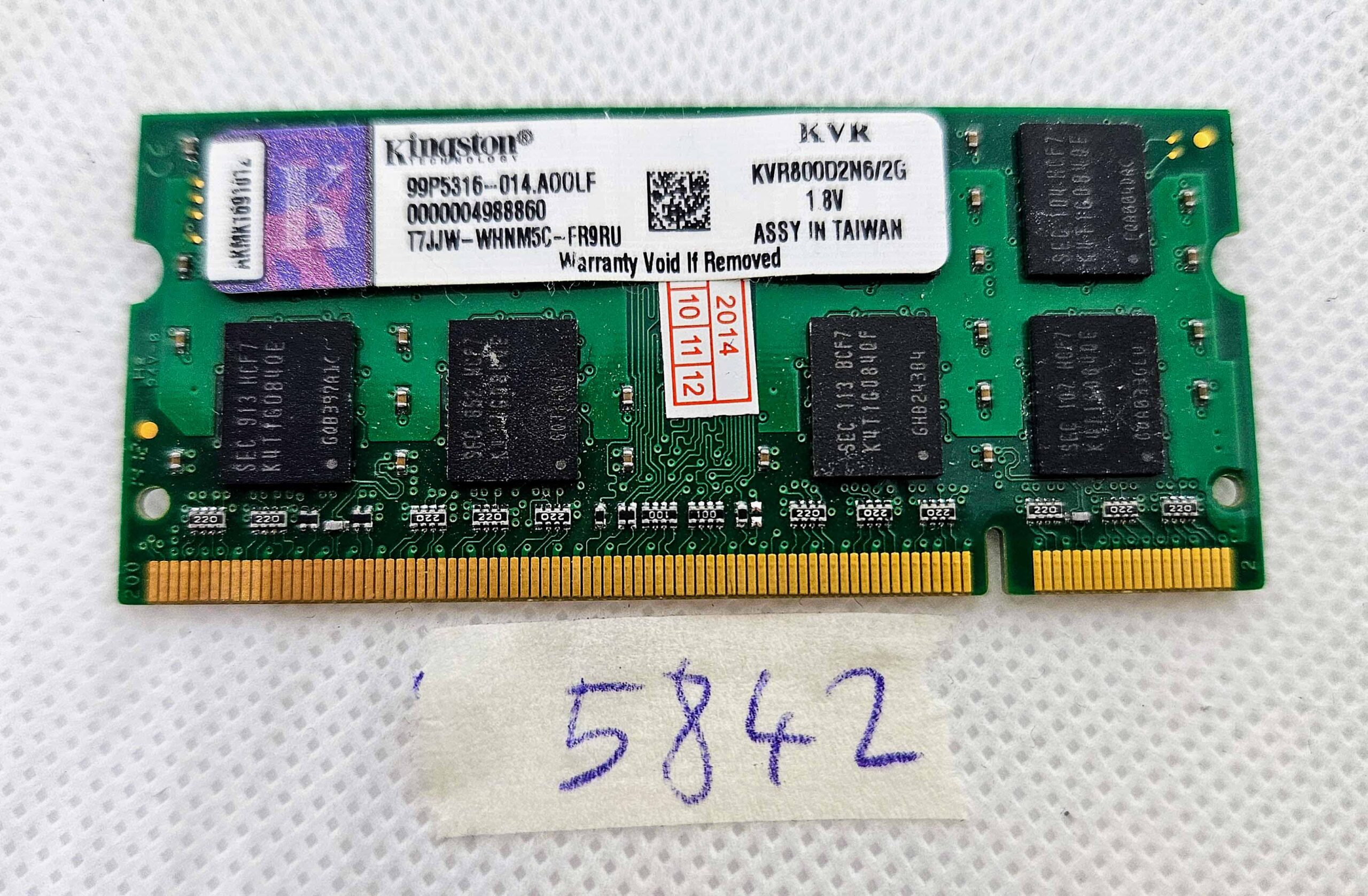 Kingston 99P5316-014.A00LF DDR2 2 GB Laptop-RAM-Speicher – Original-Ersatzteil