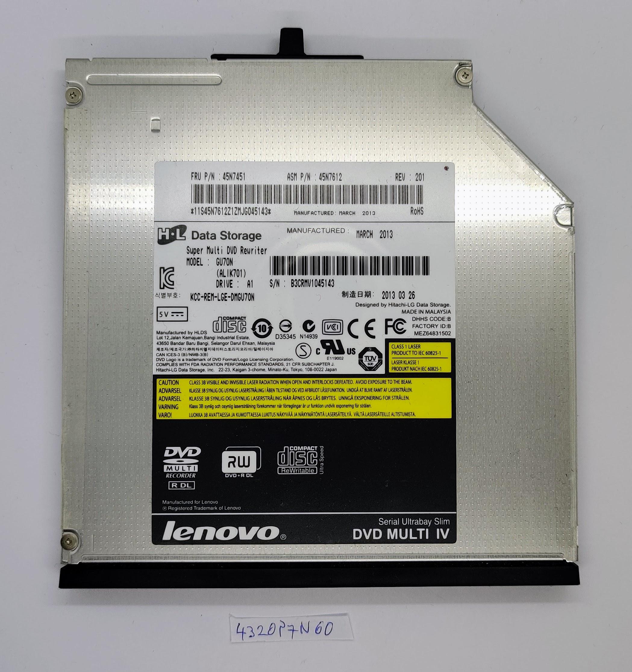 Lenovo T420 T430 T510 T520 T530 W510 W520 W530 Super Multi DVD Rewriter Interner SATA 9,5 mm Brenner