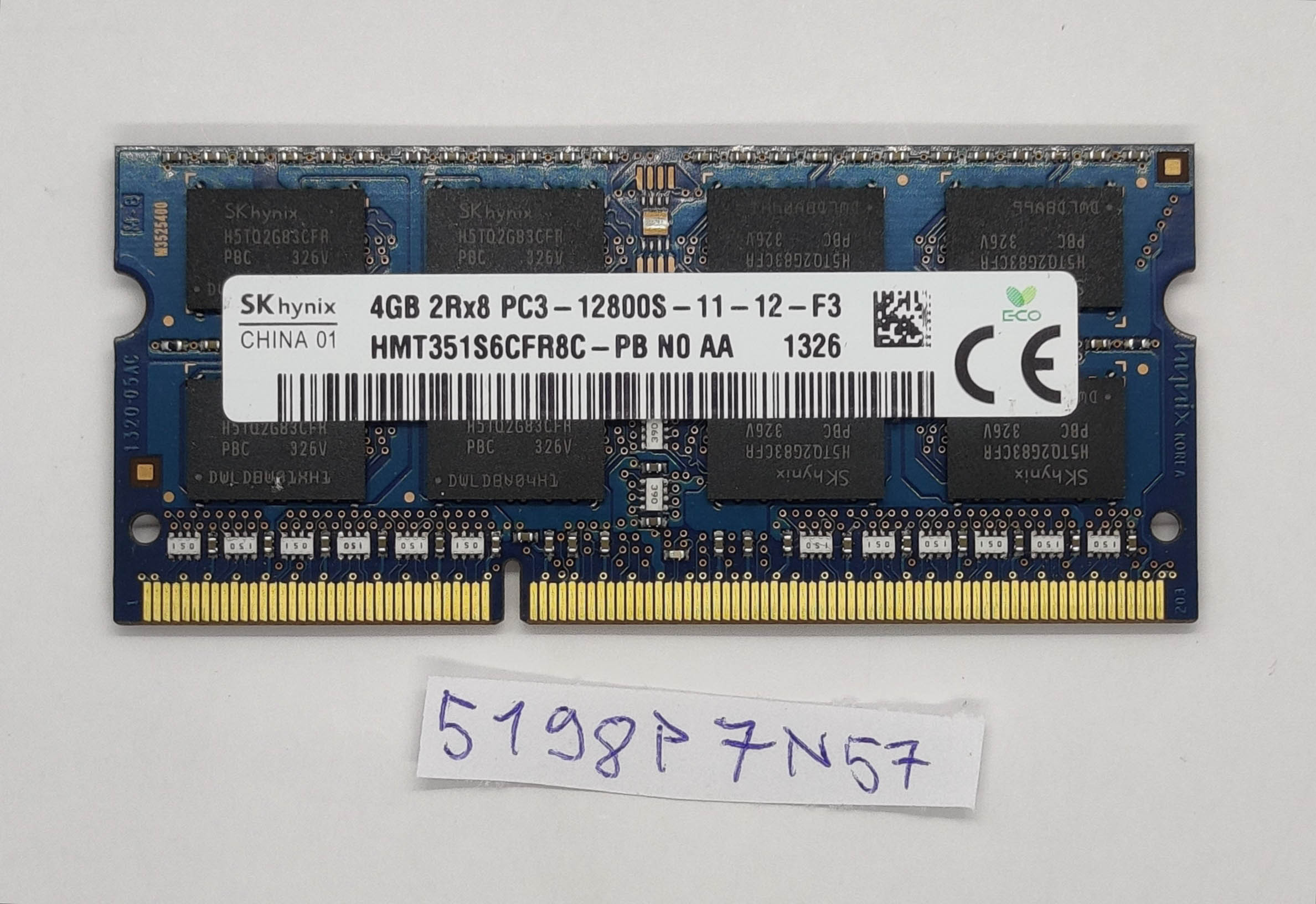 Lenovo ThinkPad L530 4GB DDR3 RAM 2Rx8 PC3-12800S-11-12-F3 - Gebraucht