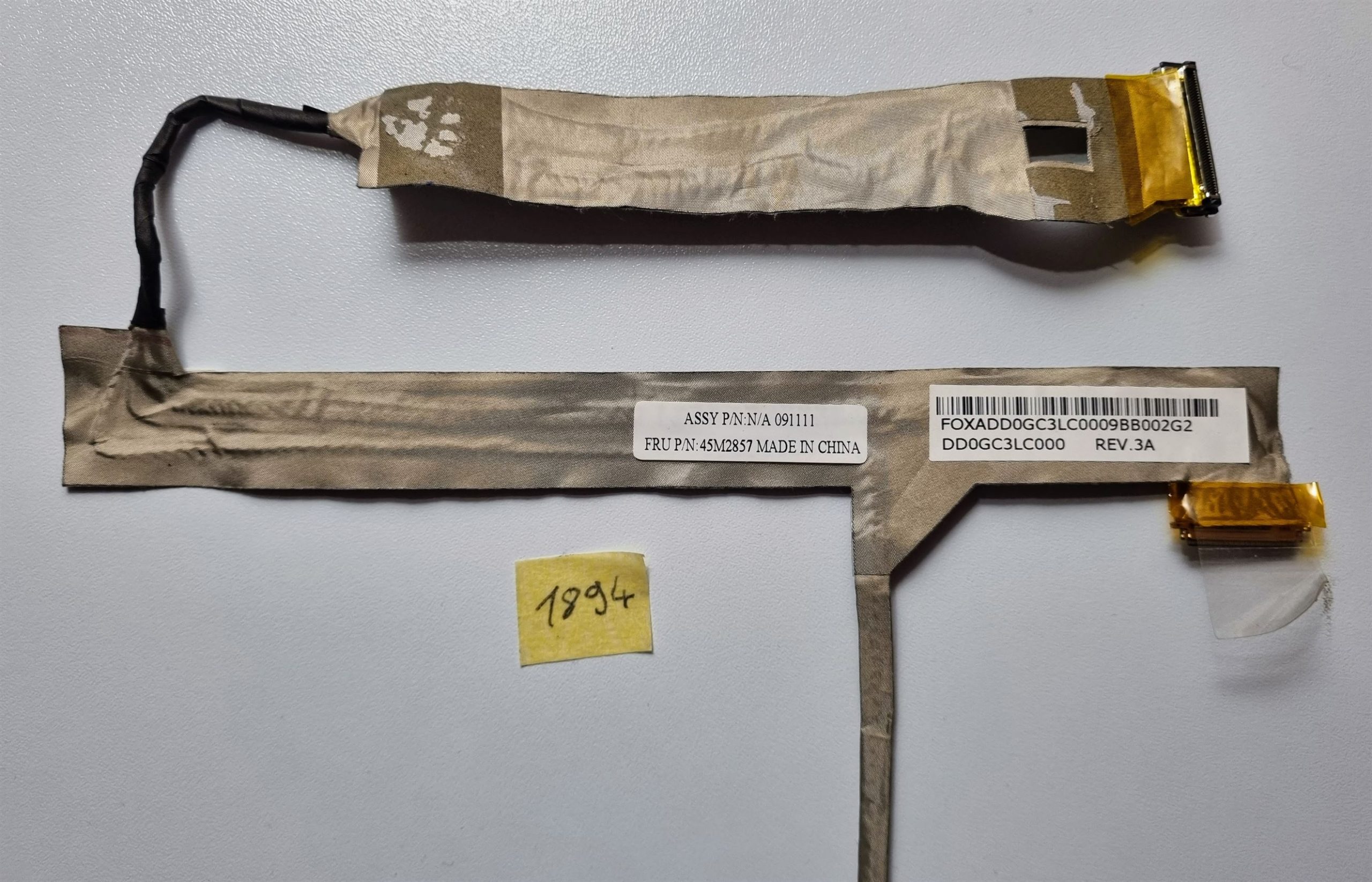 Lenovo Thinkpad SL510 SL512 LCD-Bildschirm-Displaykabel 45M2857 – Original-Ersatzteil