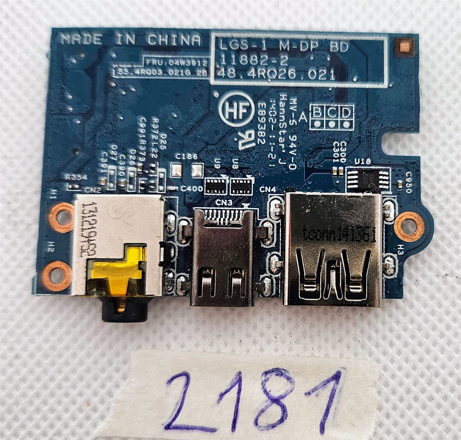 Lenovo Thinkpad X1 Carbon Gen 1 USB-Audio-IO-Board 55.4RQ03.021 04W3912 – Original-Ersatzteil