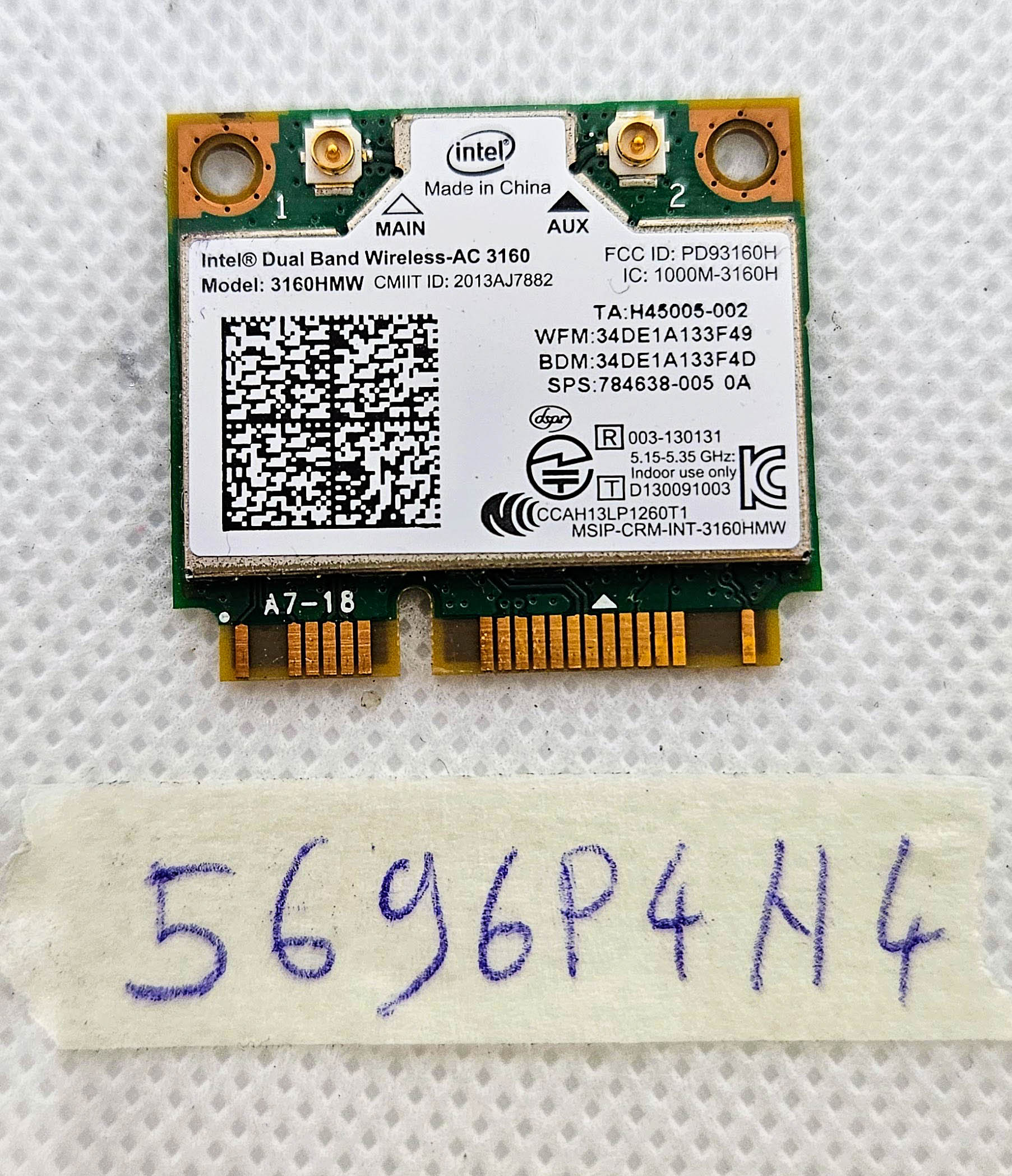 MSI GE60 2PC Apache Wi-Fi-Karte 3160HMW – Dualband-Wireless-AC-Laptopmodul