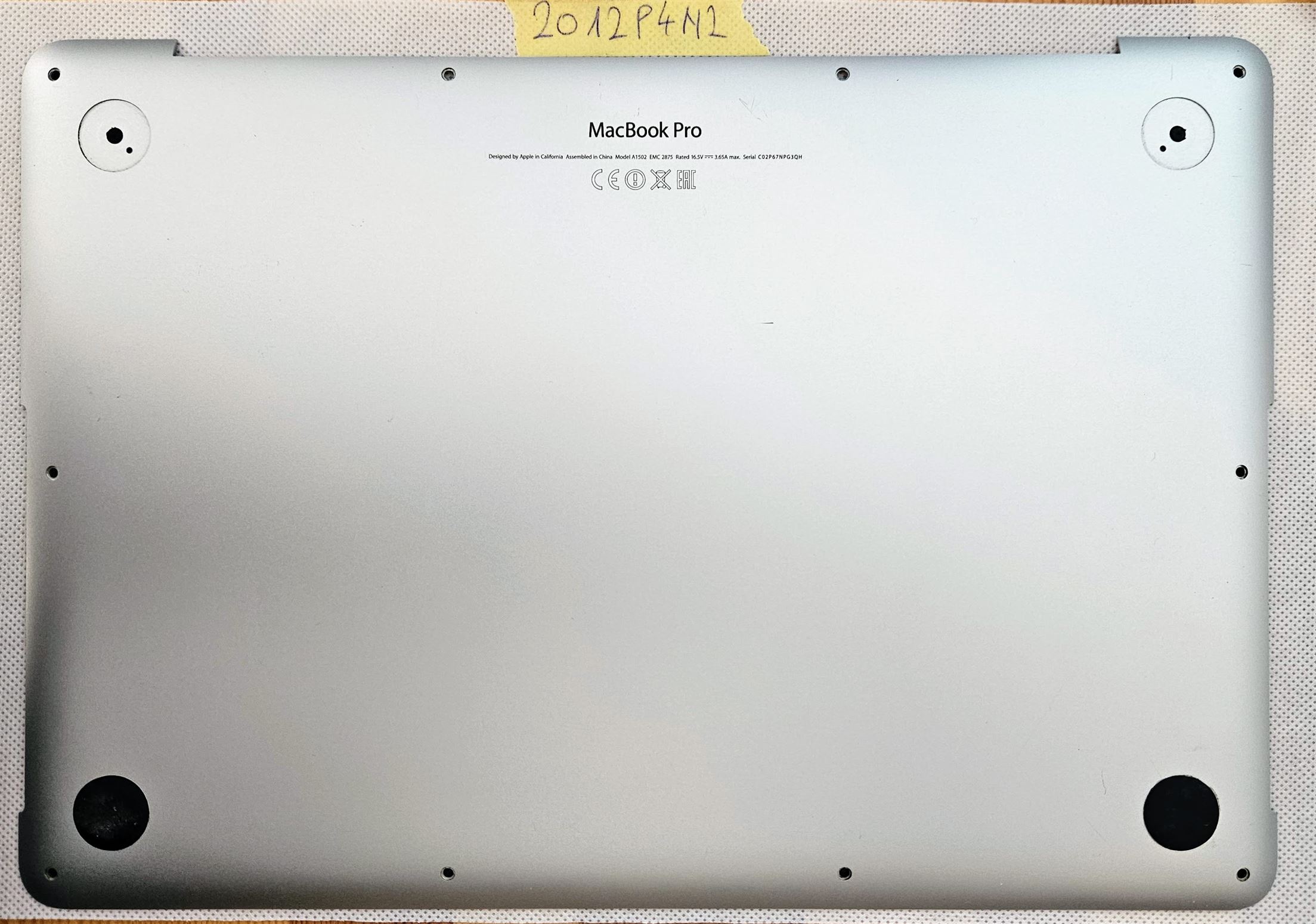 MacBook Pro A1502 – Ersatz der hinteren Abdeckung – Original-Laptopteile – Passend für 13 Zoll Retina, Mitte 2014