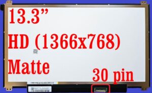 Neuer 13,3-Zoll-LCD-Bildschirm 0DTMD6, matt, WXGA, 1366 x 768, 30-polig, eDP, ohne Touch, mit Halterungen