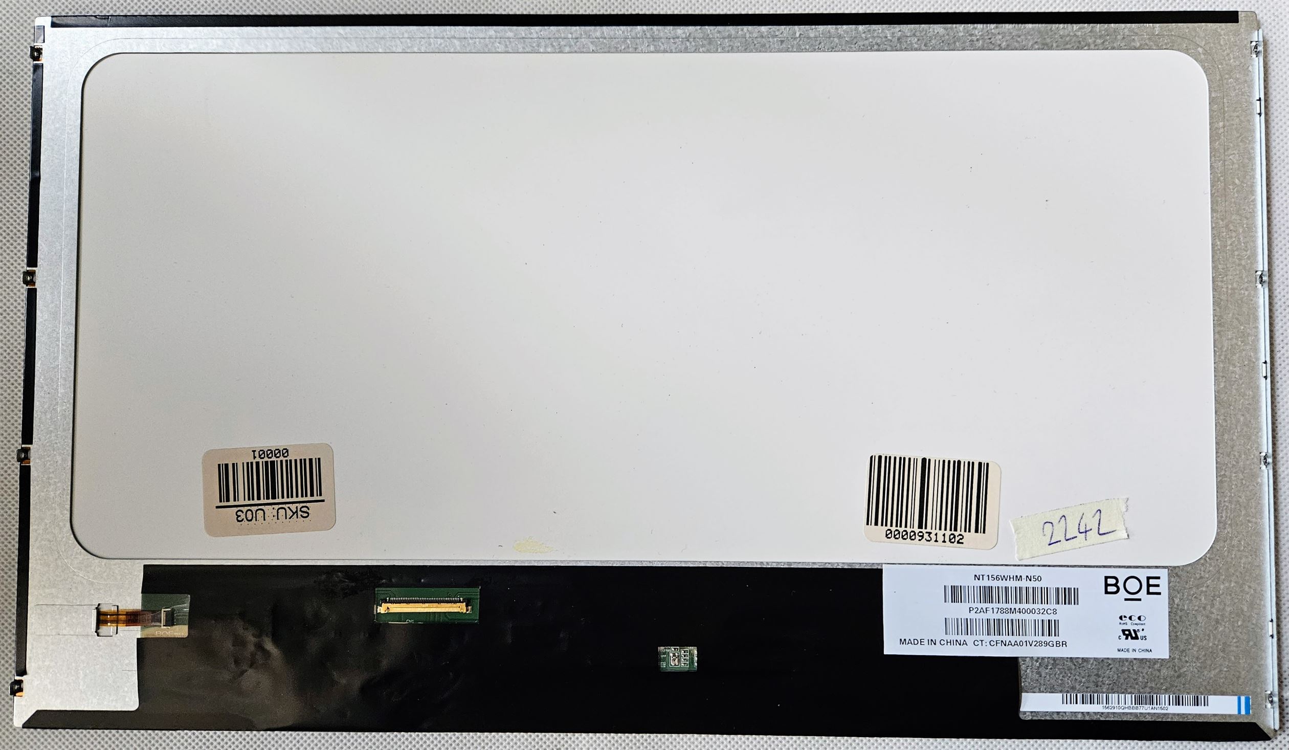 NT156WHM-N50 15,6 Zoll BOE LCD-Bildschirm Laptop 1366 x 768 40 Pin Non-Touch