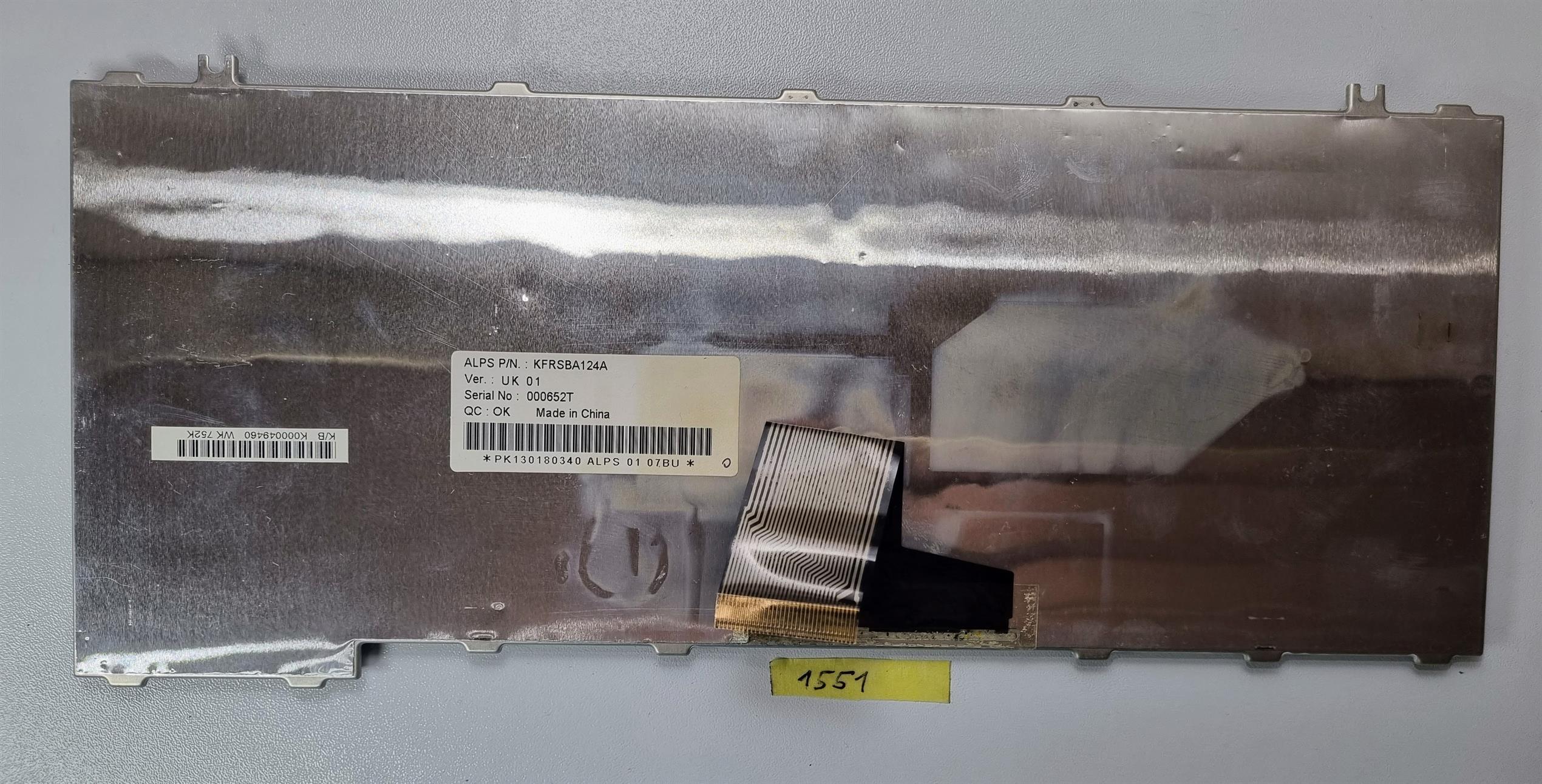 QWERTY UK TOSHIBA A200 A210 M200 M206 TASTATUR, KFRSBA124A, PK130180340 GRAU (SLO-Gravur) – Bild 2