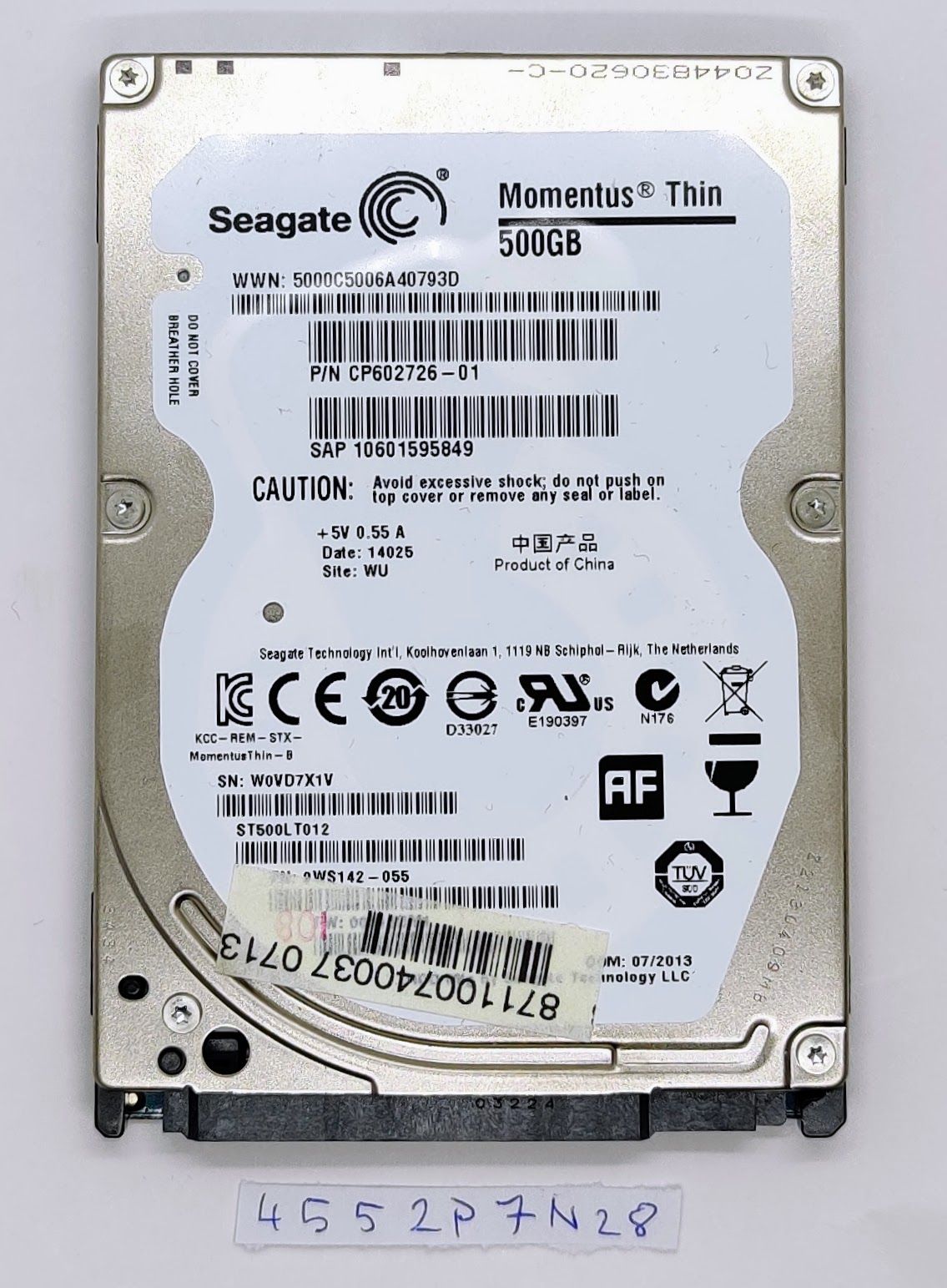 Seagate Momentus Thin 500 GB Festplatte PN CP602726-01 für Fujitsu LifeBook AH552 Laptop-Teile