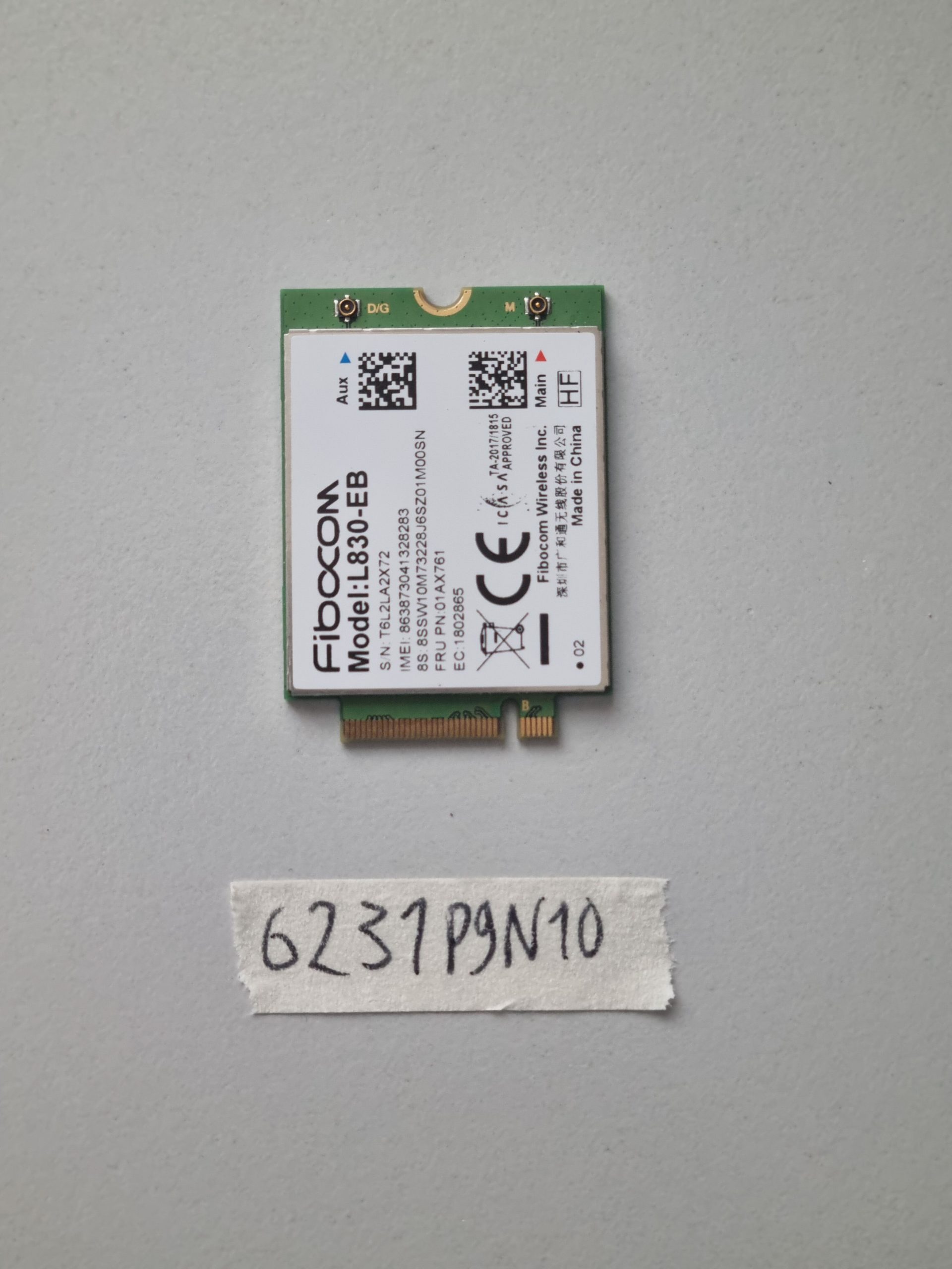 Fibocom L830-EB 01AX761 4G LTE WWAN-Modulkarte für Lenovo ThinkPad T580 T480 T480s X280 X380