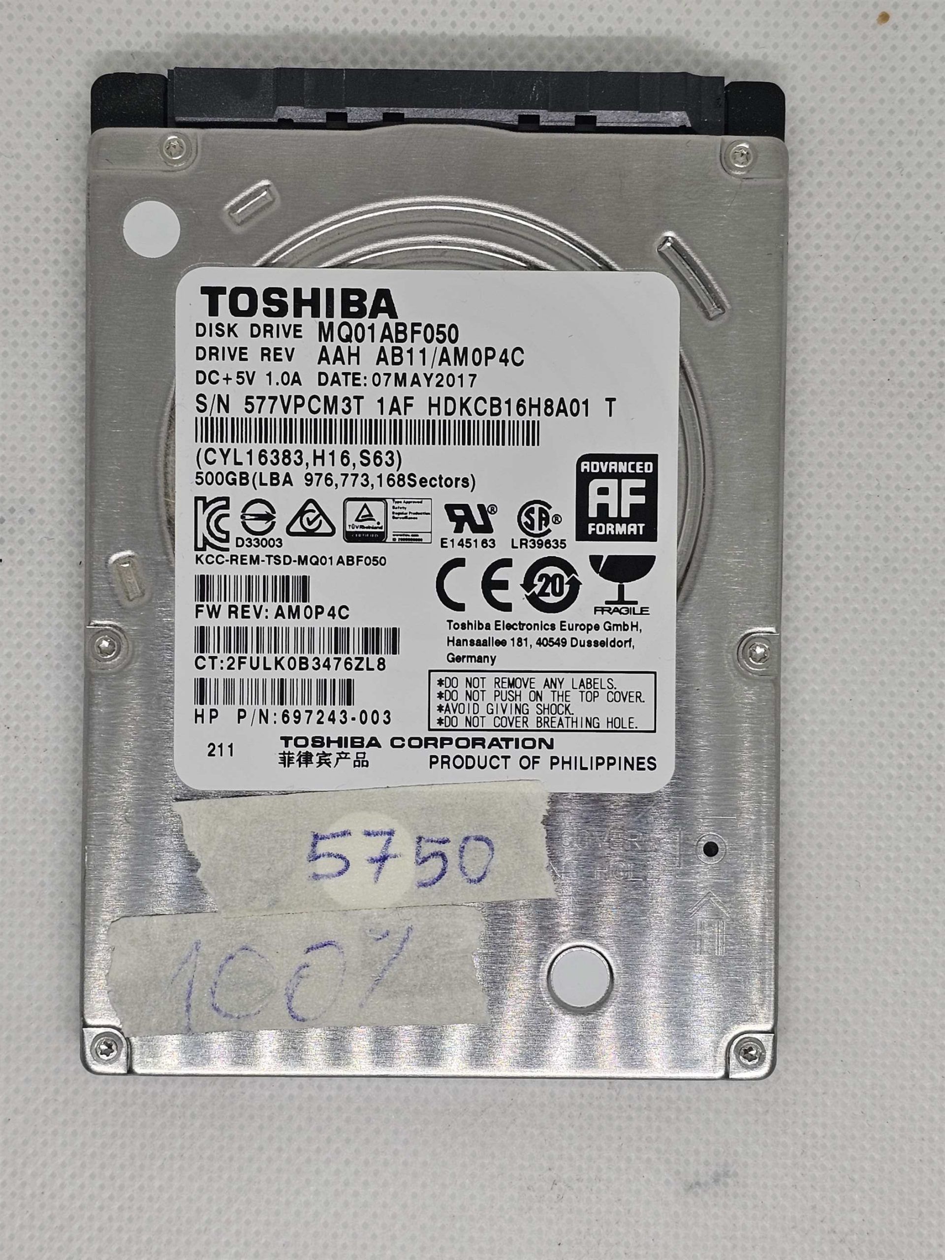 Toshiba MQ01ABF050 500 GB 2,5-Zoll-SATA-HDD-Laptop-Festplatte – OEM, getestet, schnell!