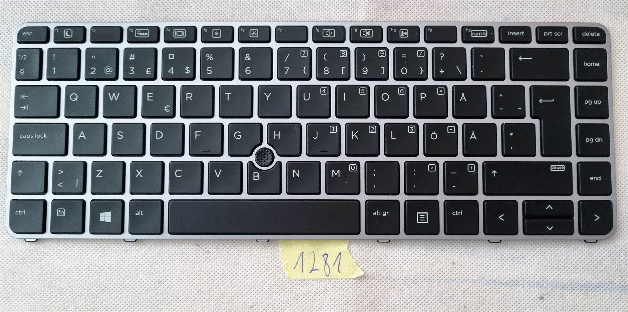 Tastatur mit Rahmen, Hintergrundbeleuchtung, kompatibel mit HP pn 836308-031 836307-031 - SWE/FIN
