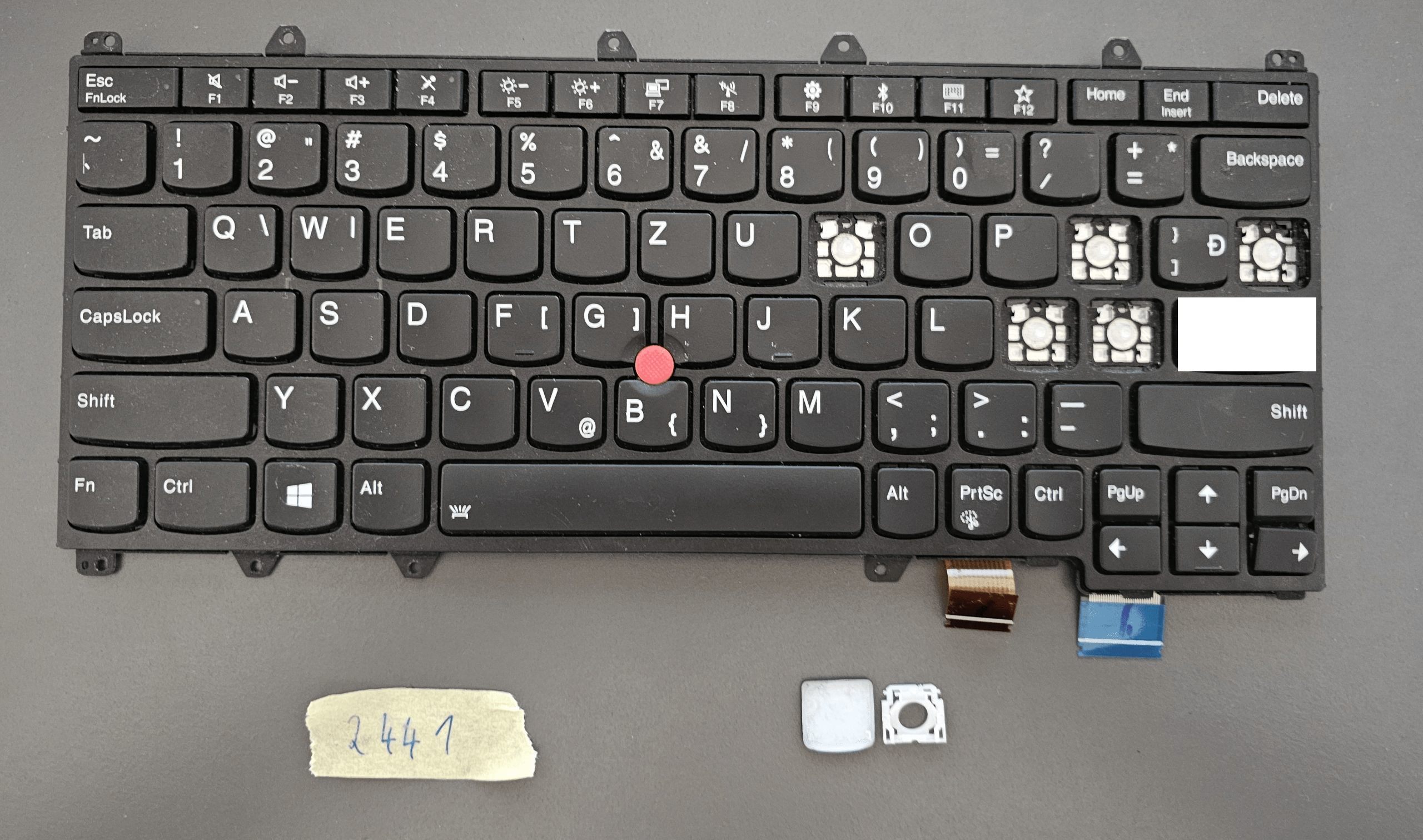 Einzeltaste und Scharnier für Lenovo ThinkPad Yoga X380 370 US-Tastatur 01HW575 | SN20P38586 | Hintergrundbeleuchtung | Laptop-Teile