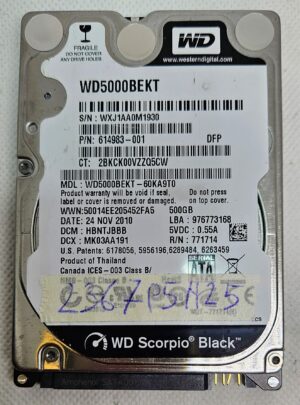 WD Western Digital Scorpio Black HDD 500GB SATA WD5000BEKT-75KA9TO – Hochleistungsspeicher