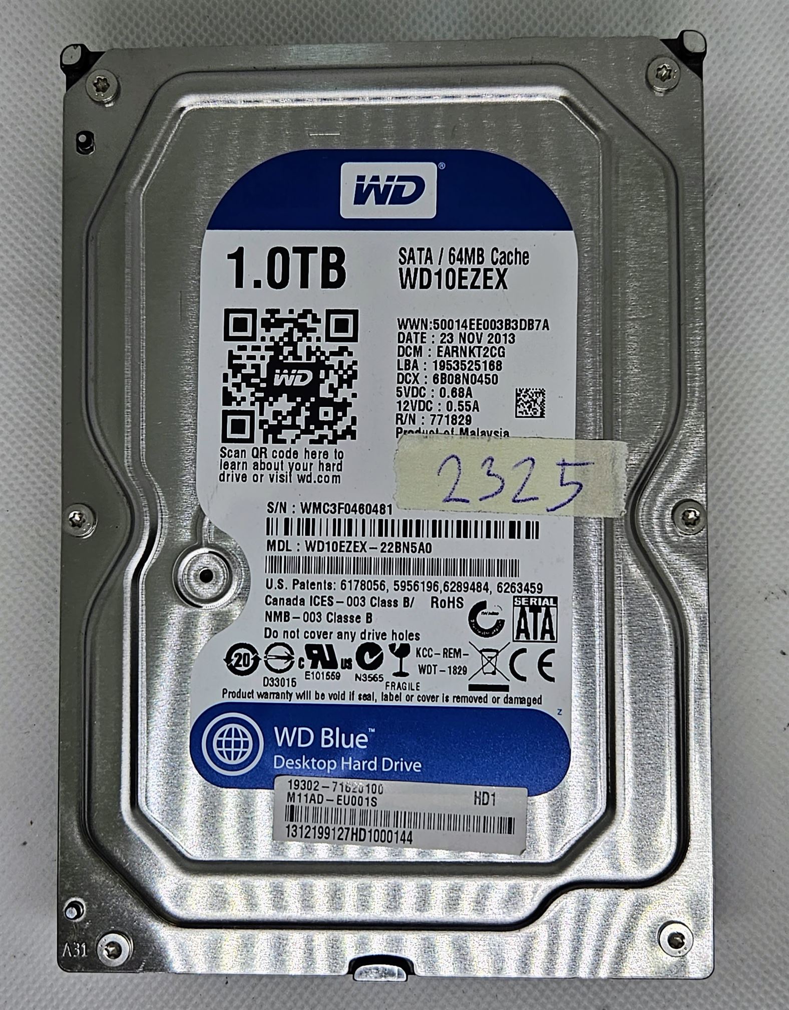 WESTERN DIGITAL WD10EZEX 1 TB SATA-Festplatte, 64 MB Cache – WD Blue Desktop-Laufwerk