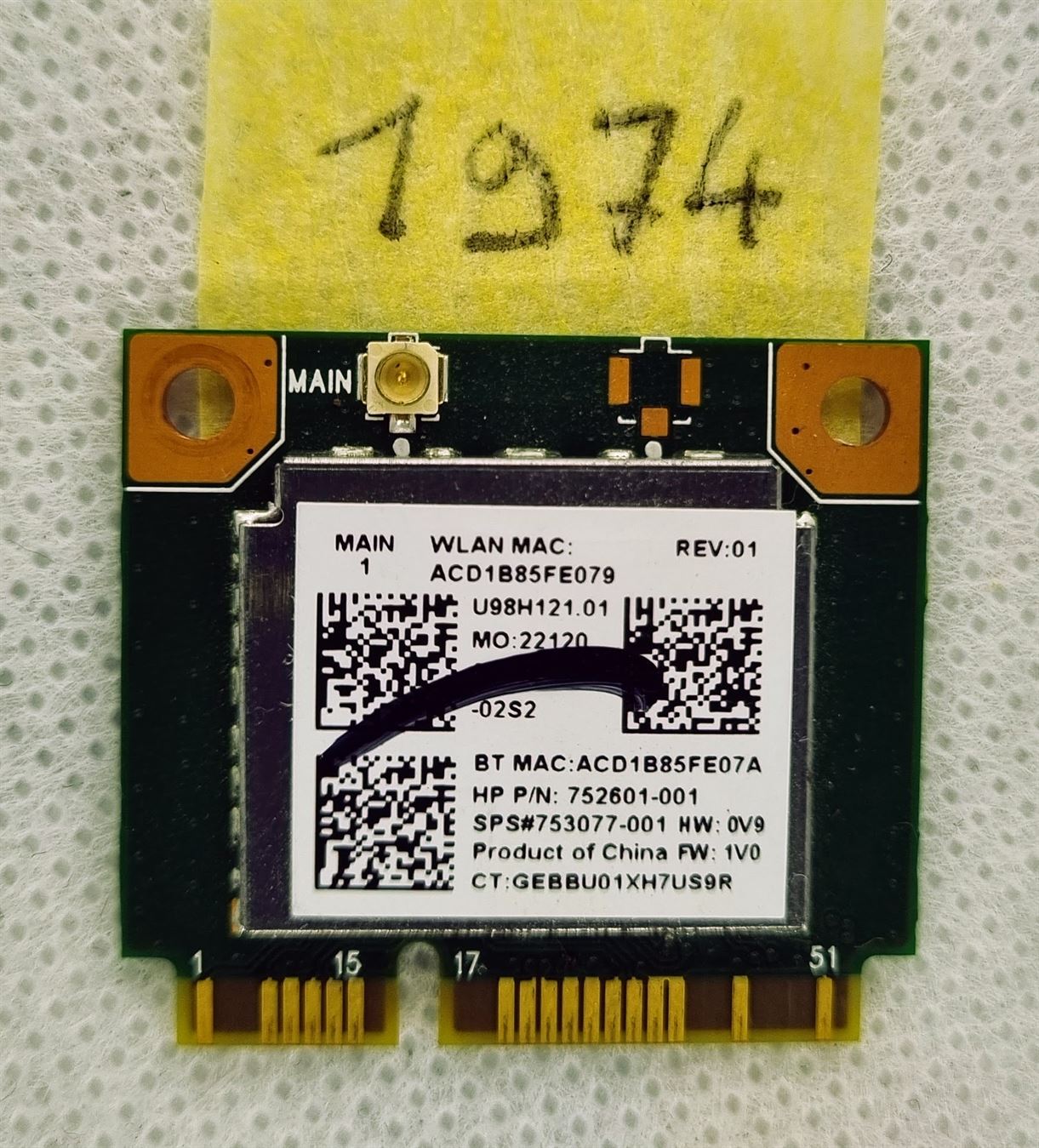 Wireless Board WiFi-Modulkarte für HP 15-r213nl Realtek RTL8723BE 753077-005 – Zuverlässige drahtlose Konnektivität – Bild 2