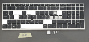 Orig HP EliteBook 850 G5 G6 755 G5 Individuelle hintergrundbeleuchtete silberne Tastaturtaste L14366-001 | Slowenisches Layout | OEM-Ersatz