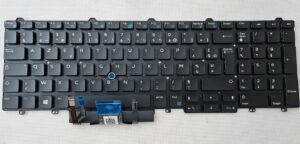 Neue AZERTY-Tastatur mit Hintergrundbeleuchtung für Dell E5550 E5570 E5580 Precision 15 17 7000, ohne Rahmen