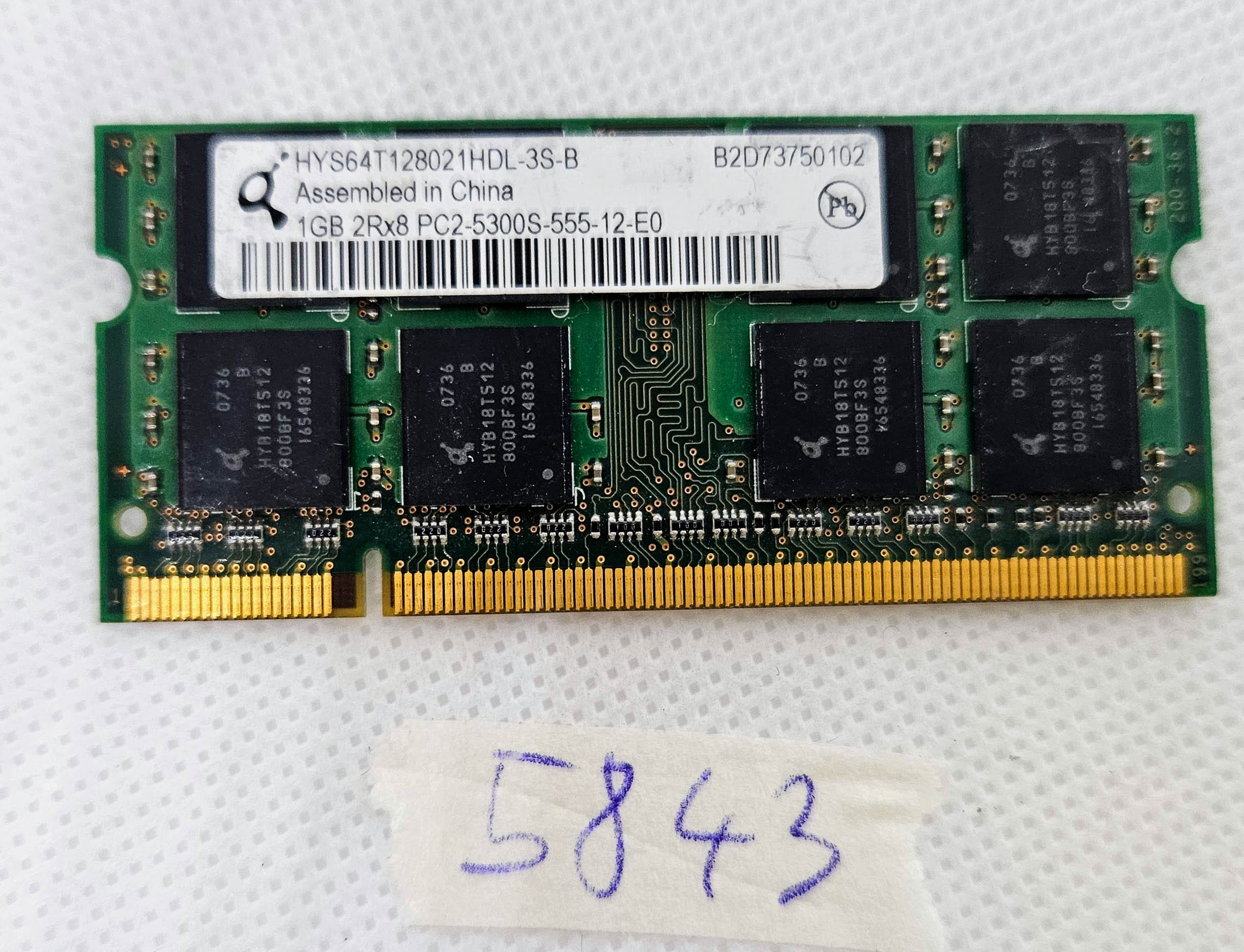 1 Go de RAM DDR2 SODIMM 2Rx8 PC2-5300S 667 MHz pour ordinateur portable – Testée, livraison rapide