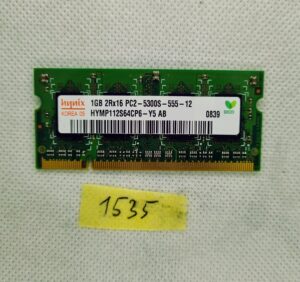 Mémoire RAM SO-DIMM Hynix HYMP112S64CP6-Y5 AB PC2-5300S-555-12 pour ordinateur portable 1 Go