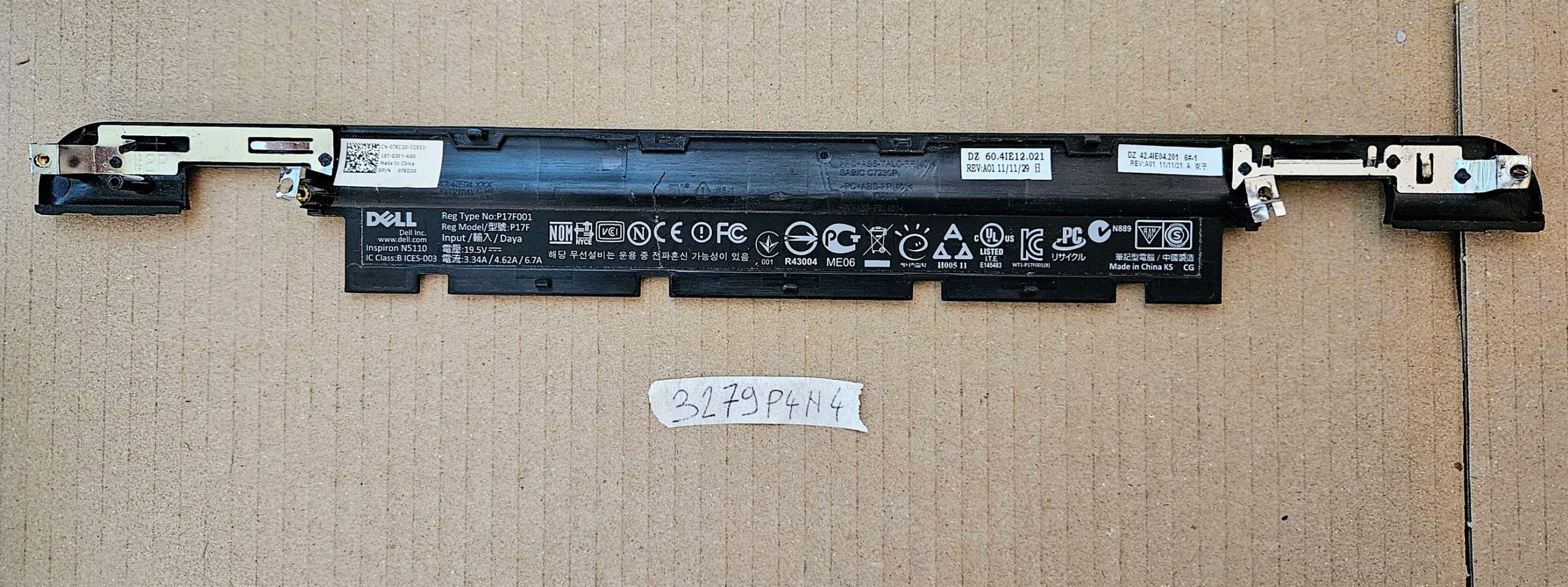 Charnières du couvercle supérieur du repose-poignets pour ordinateur portable Dell Inspiron N5110 CN-0TKD20-38561 P17F001 – Image 2