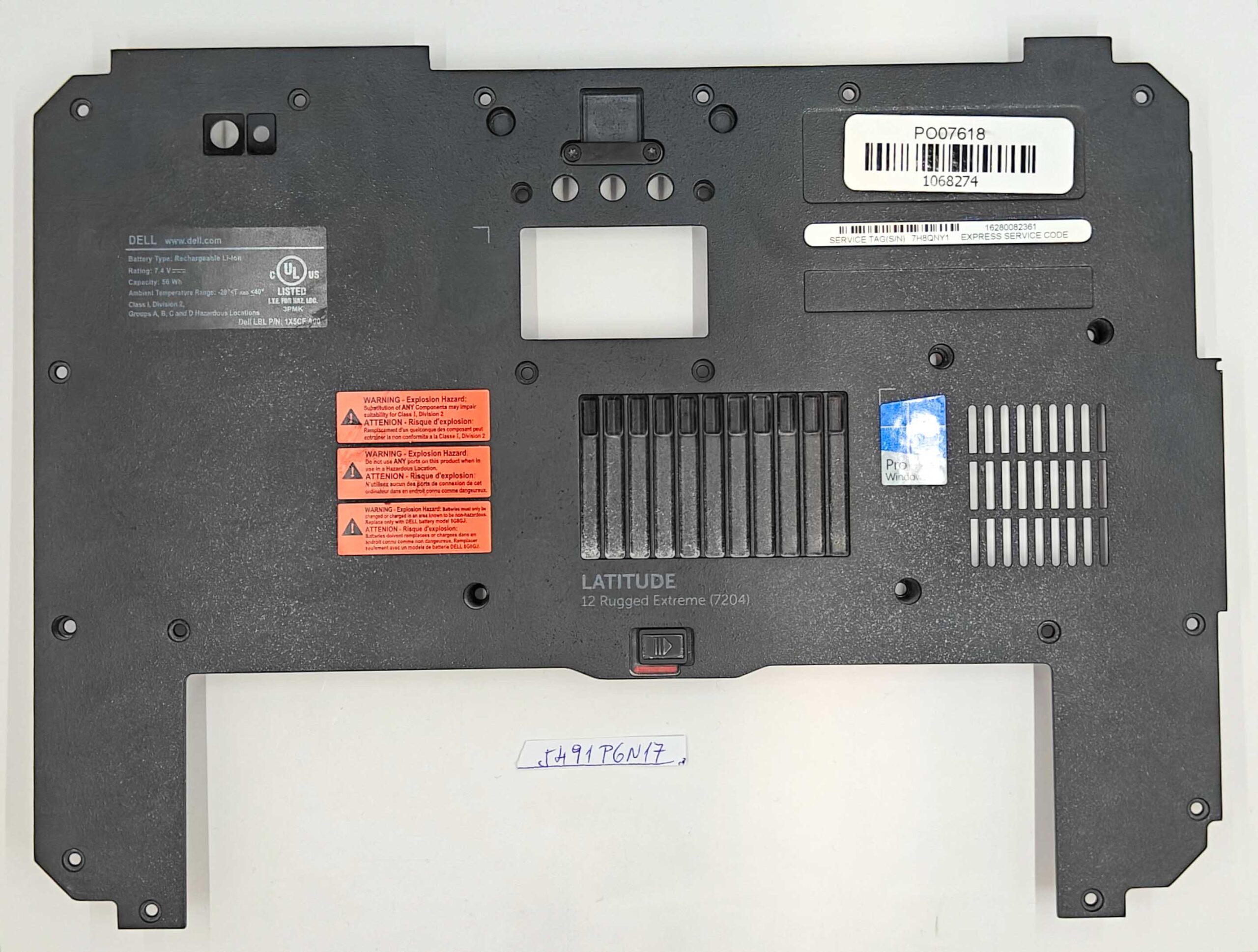 Cache inférieur pour Dell Latitude Rugged 12 Extreme 7204 (7H8QNY1) – Pièce d'origine