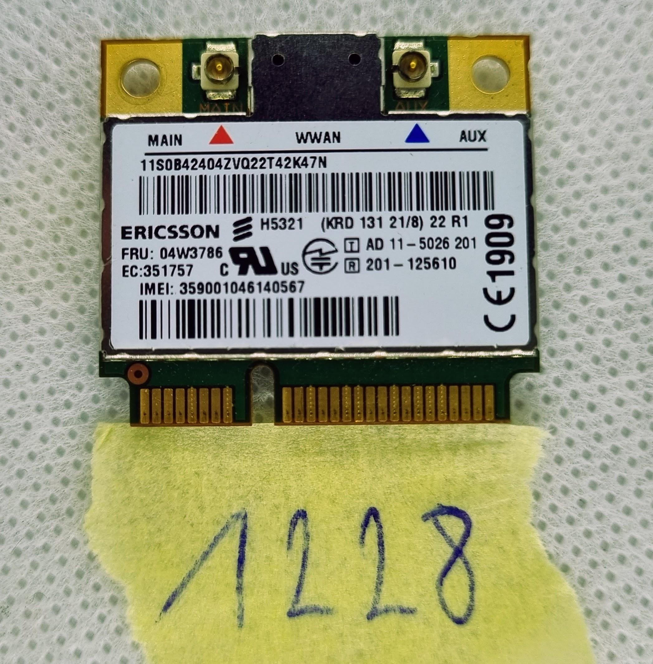 Carte Wi-Fi sans fil 3G ERICSSON WWAN H5321 FRU : 04W3786 UMTS 850/900/1900/2100
