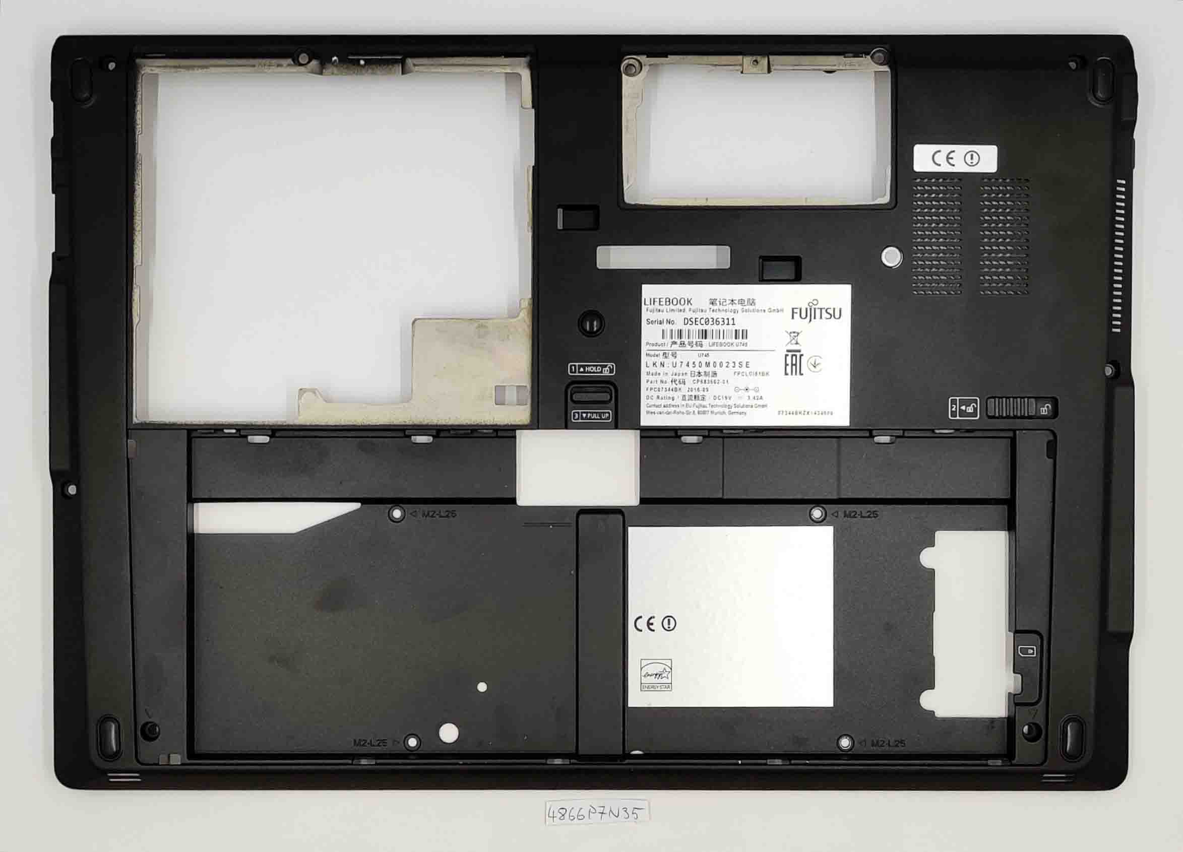 Boîtier inférieur du châssis pour Fujitsu Lifebook U745 CP683662-01, pièce de rechange